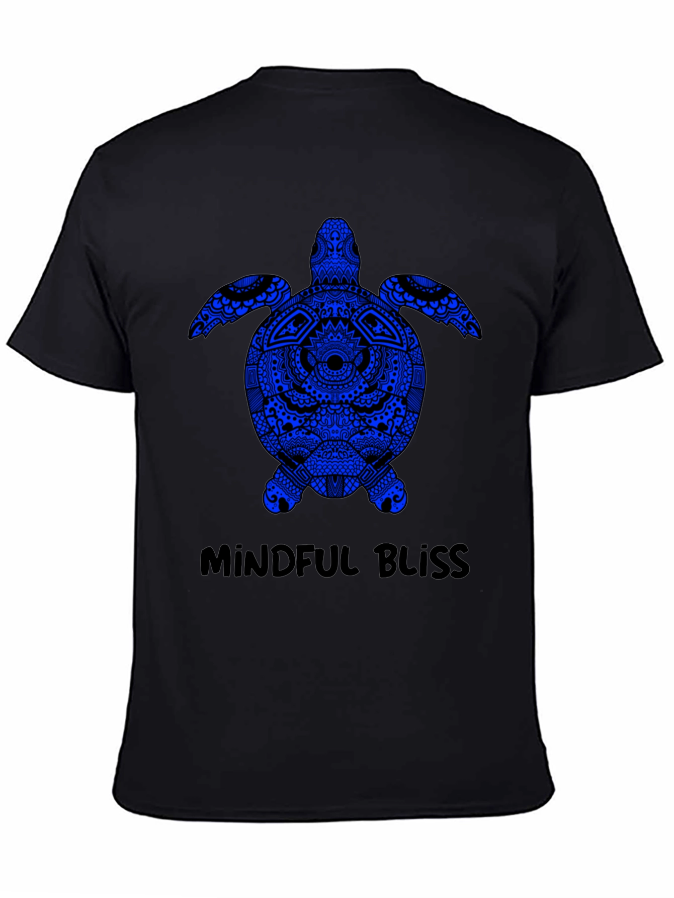 Mindful Bliss Sea Turtle Graphic Tee - Black