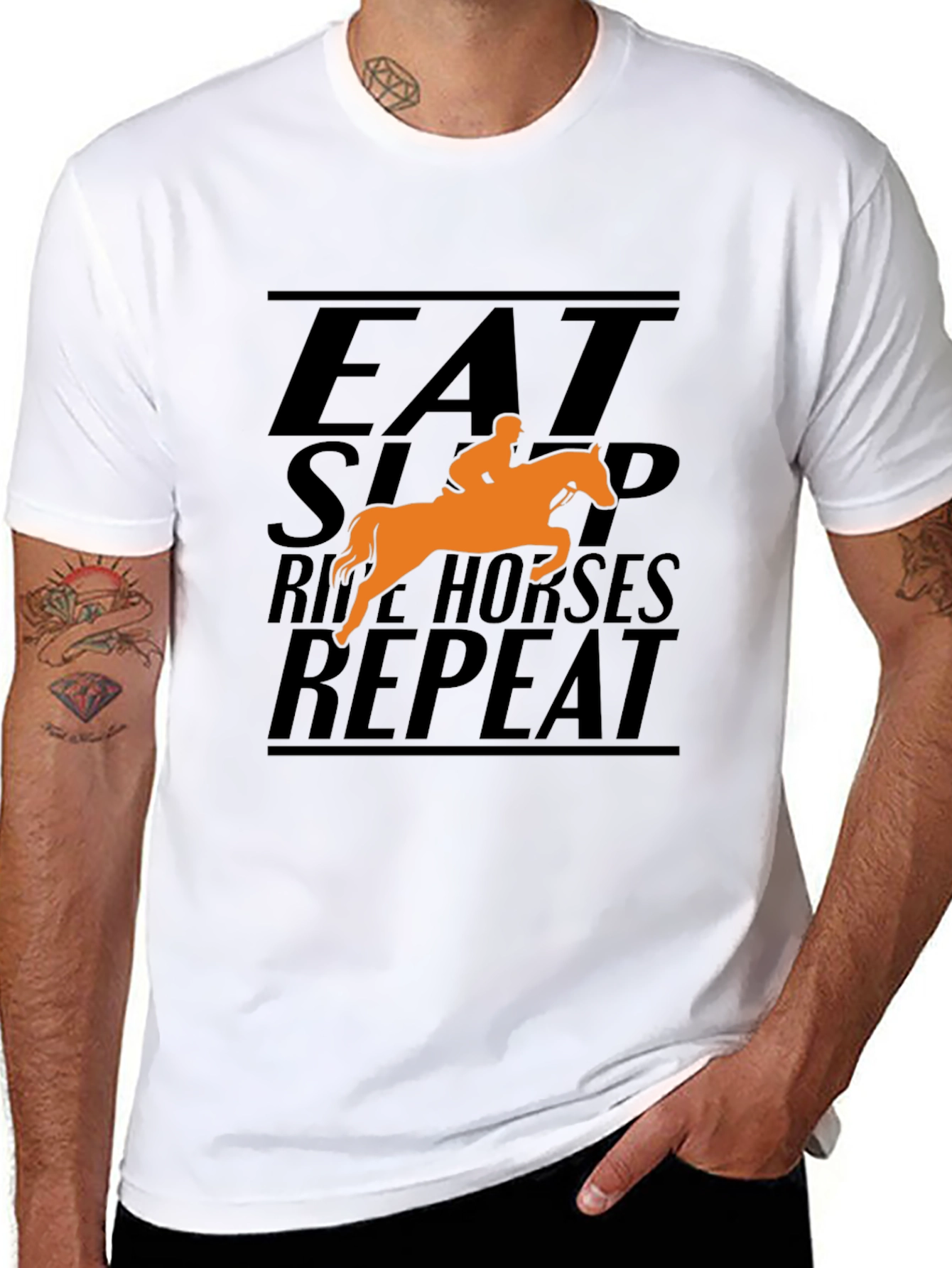 Eat Sleep Ride Horses Repeat Graphic T-Shirt