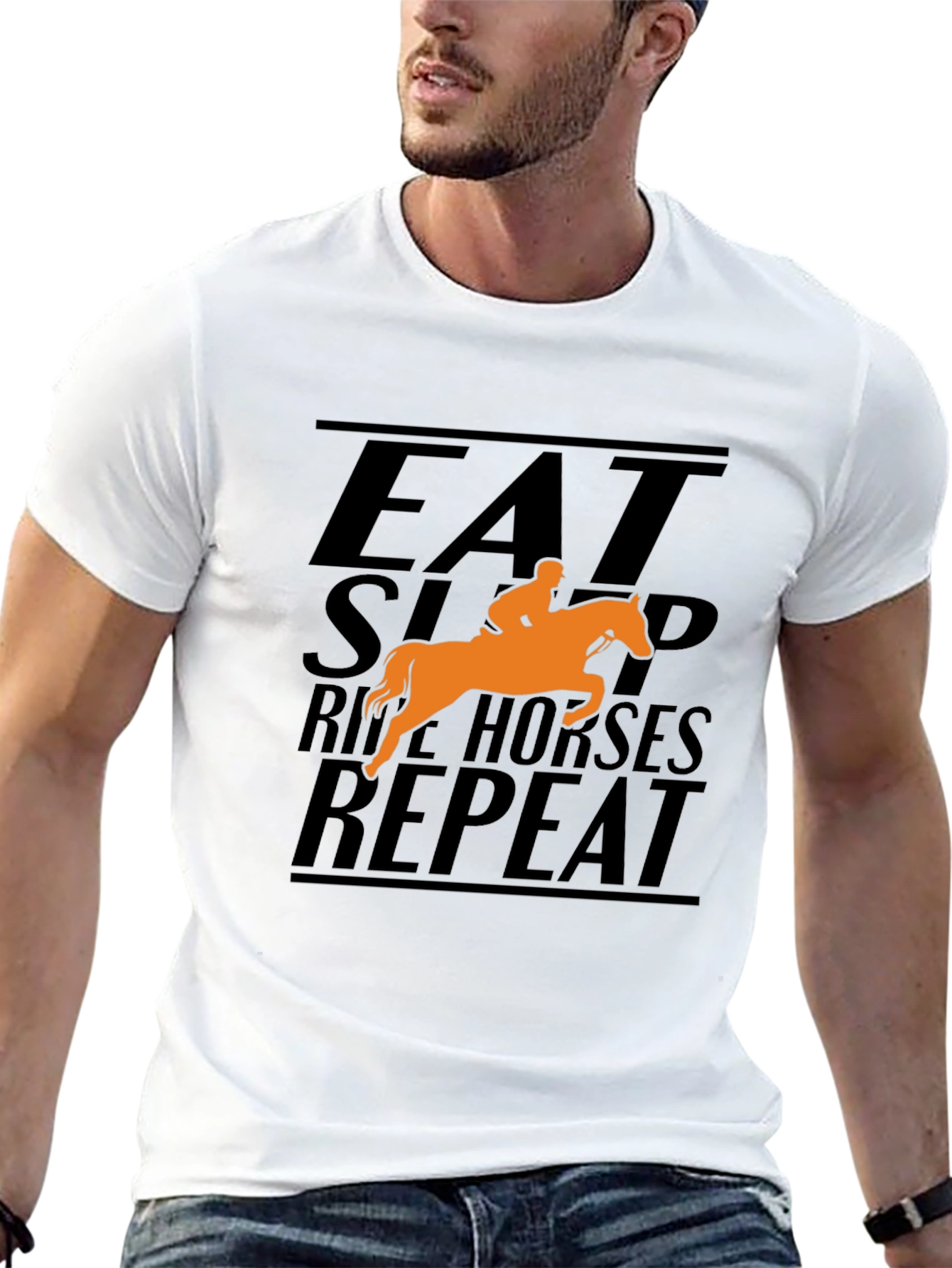 Eat Sleep Ride Horses Repeat Graphic T-Shirt