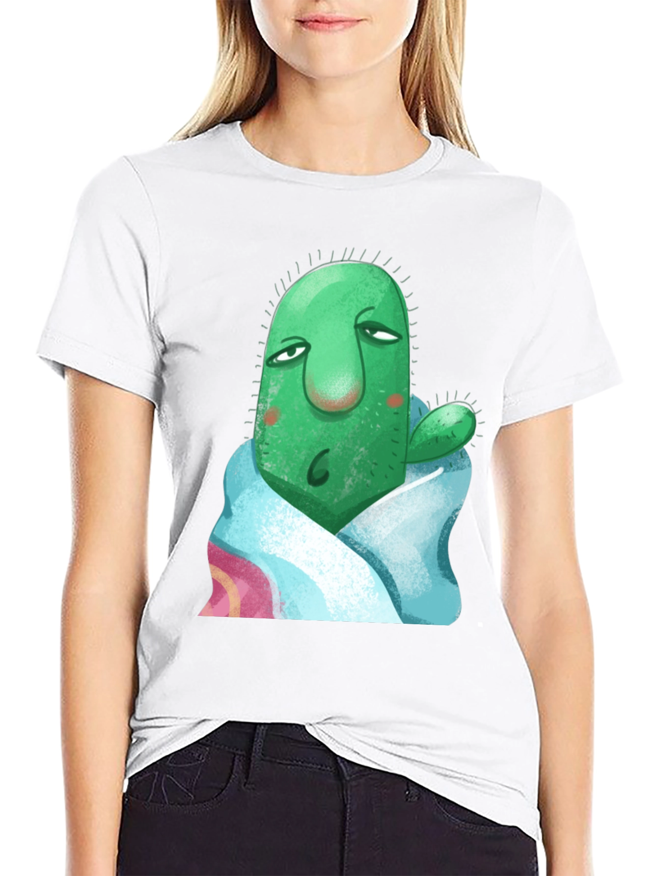 Cactus in Blanket Graphic T-Shirt - Unique Design