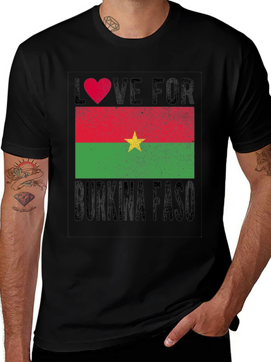 Burkina Faso Flag Heart T-Shirt - Love for Country Tee