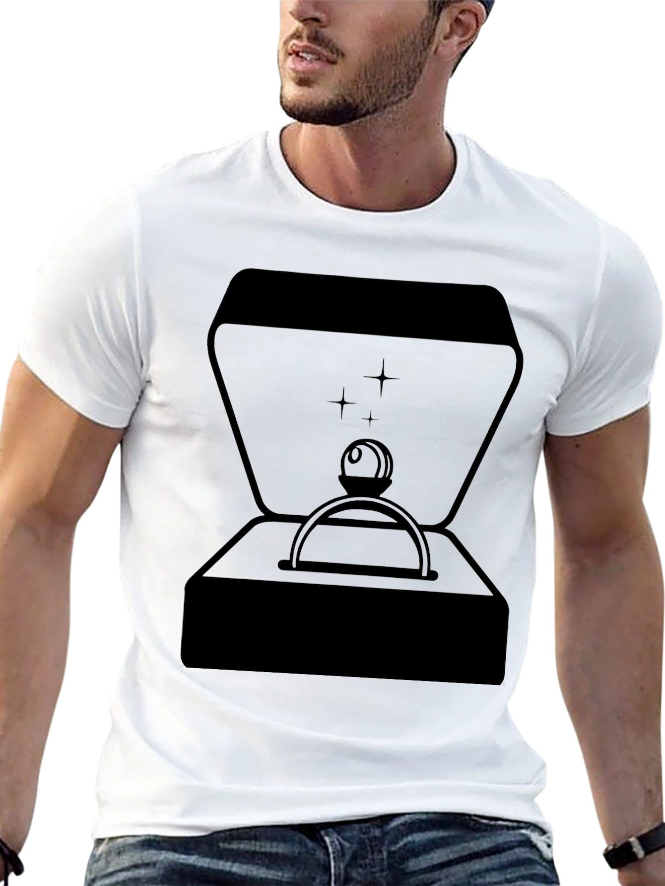 Ring Box Graphic Tee - Stylish Black T-Shirt