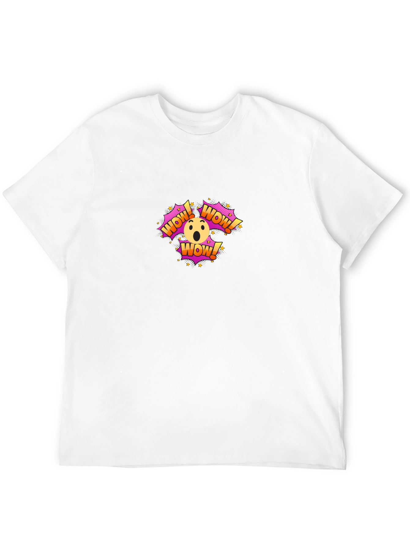 WOW! Emoji Graphic Print Black T-Shirt