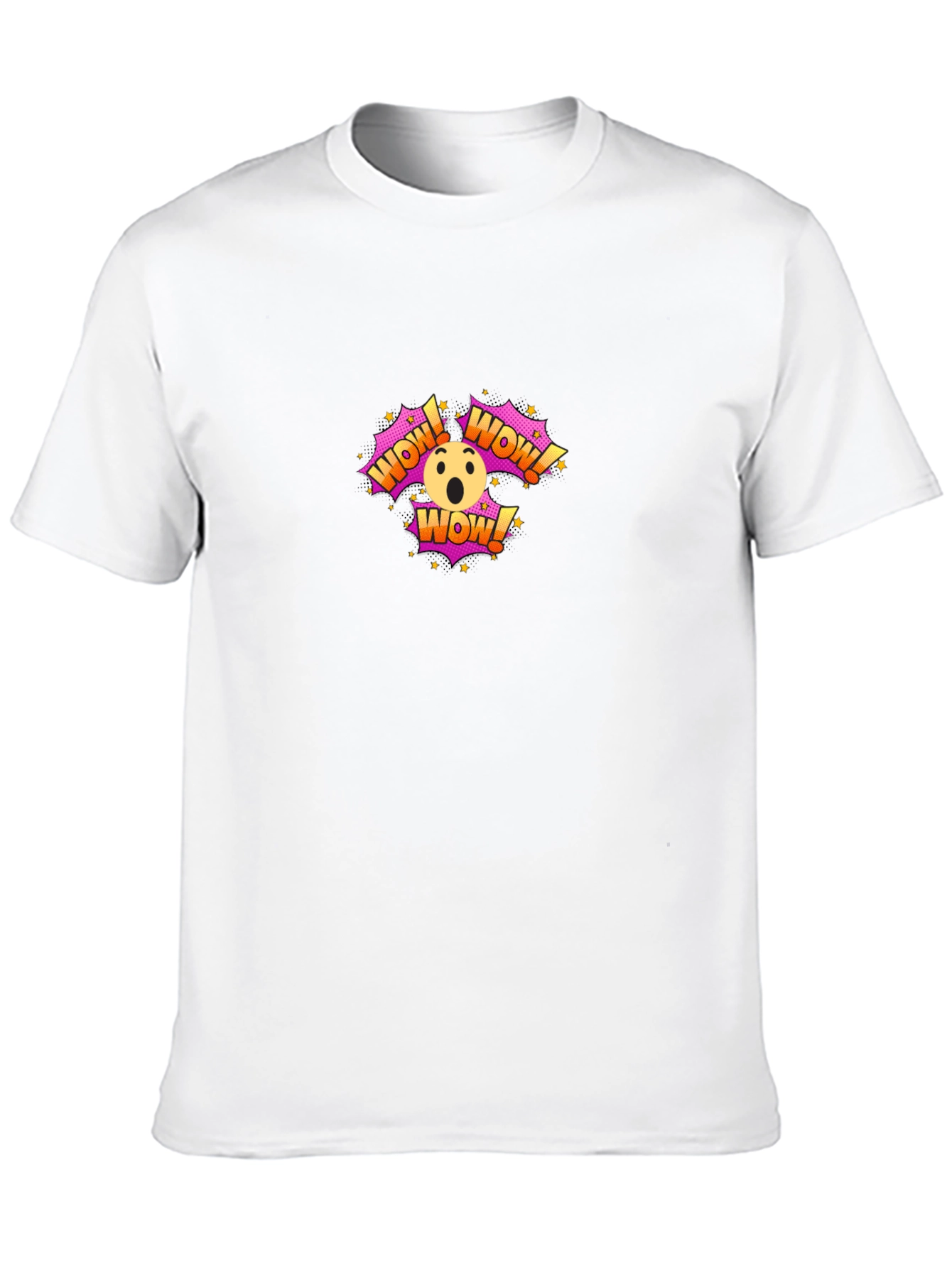 WOW! Emoji Graphic Print Black T-Shirt