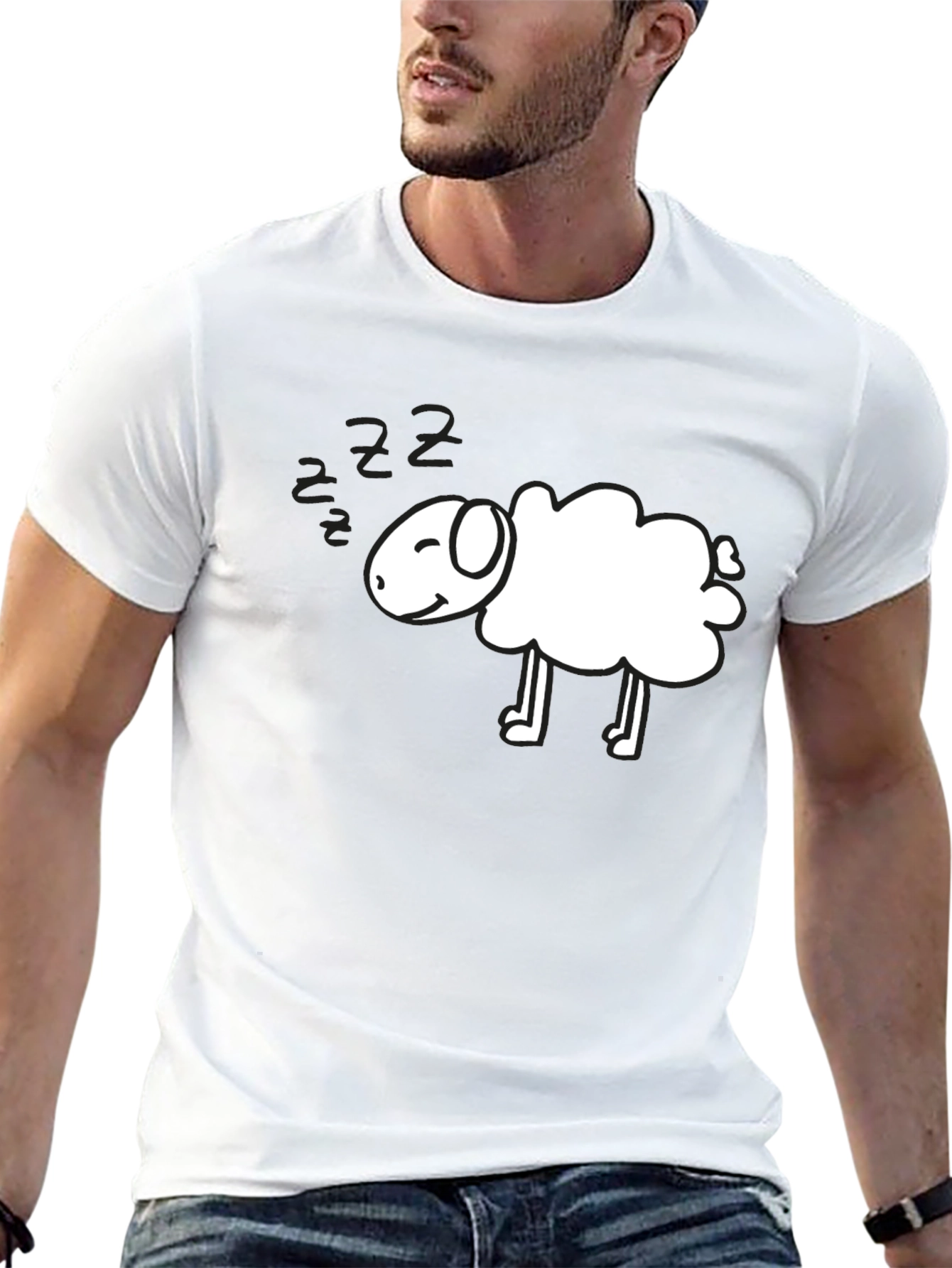 Cute Sheep Cartoon Graphic T-Shirt
