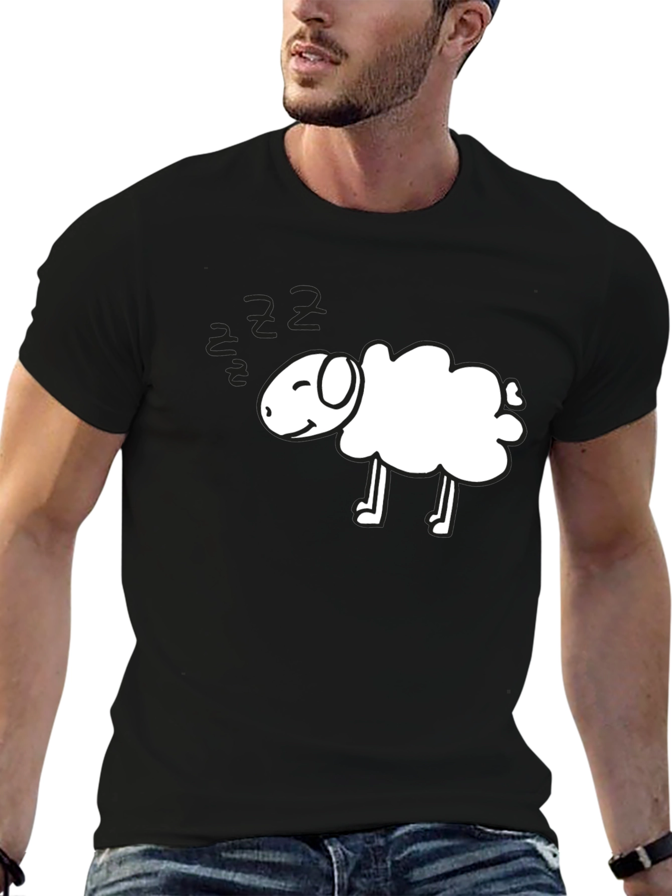 Cute Sheep Cartoon Graphic T-Shirt