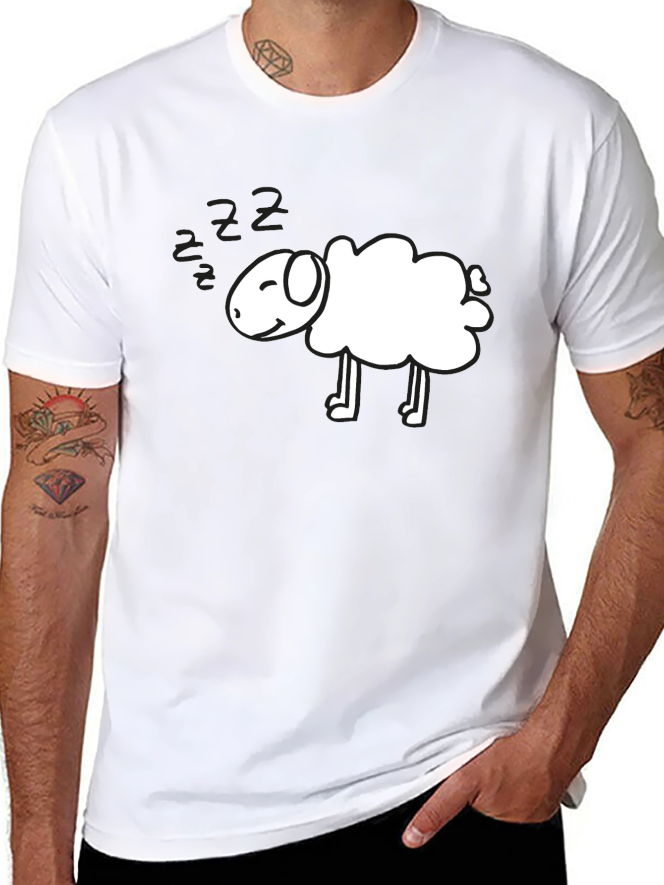 Cute Sheep Cartoon Graphic T-Shirt