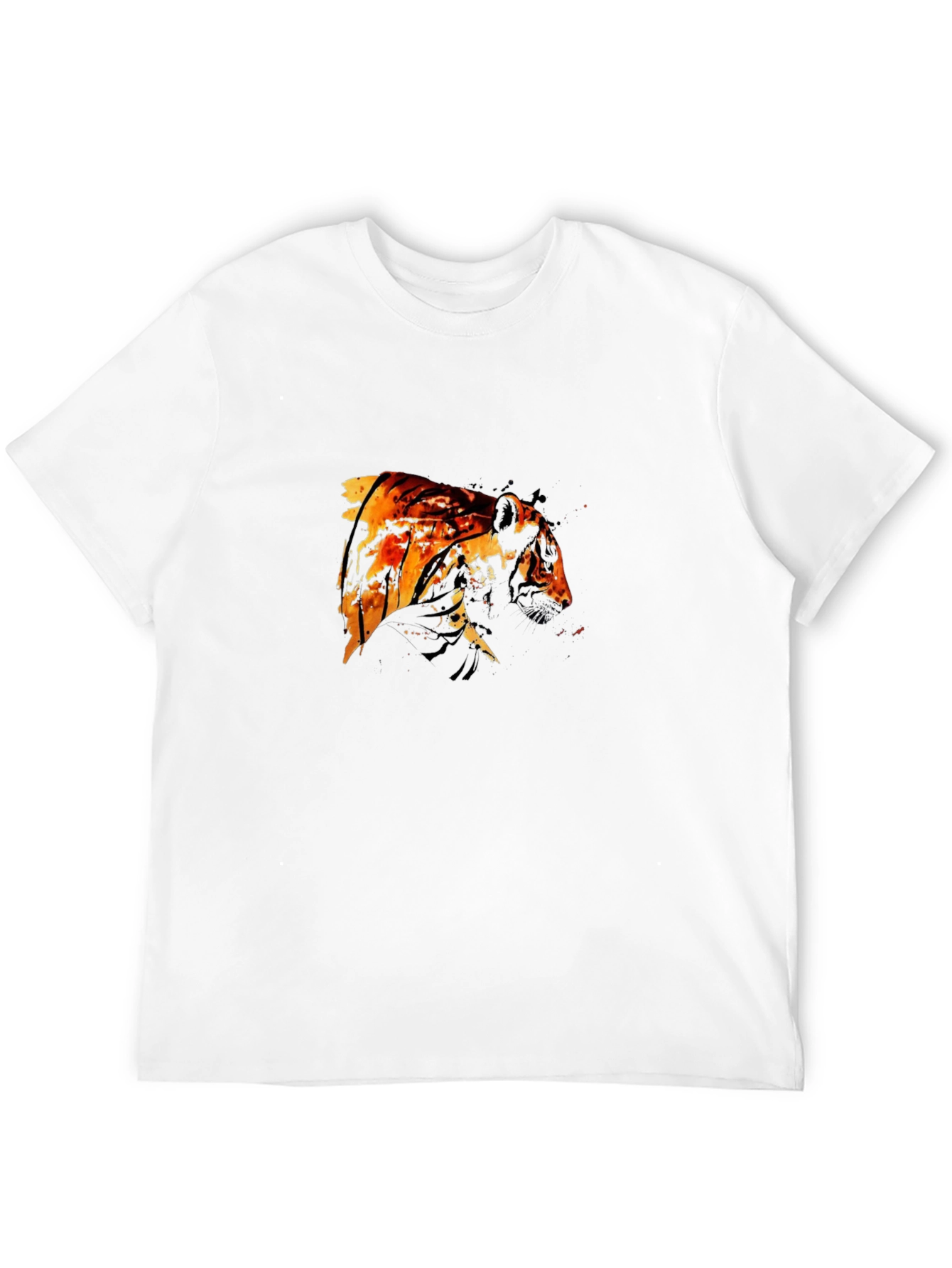 Fiery Tiger Graphic Black T-Shirt