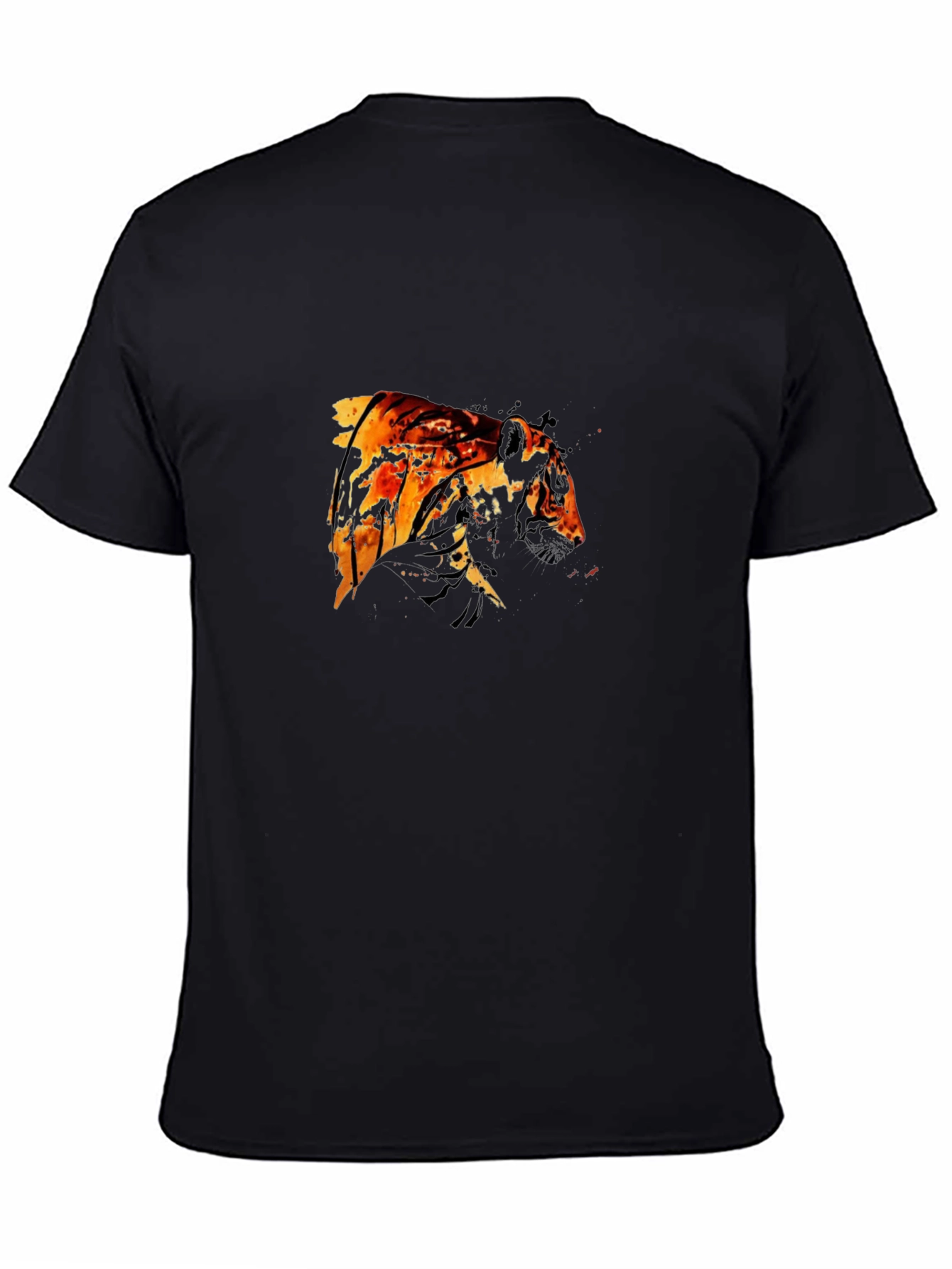 Fiery Tiger Graphic Black T-Shirt