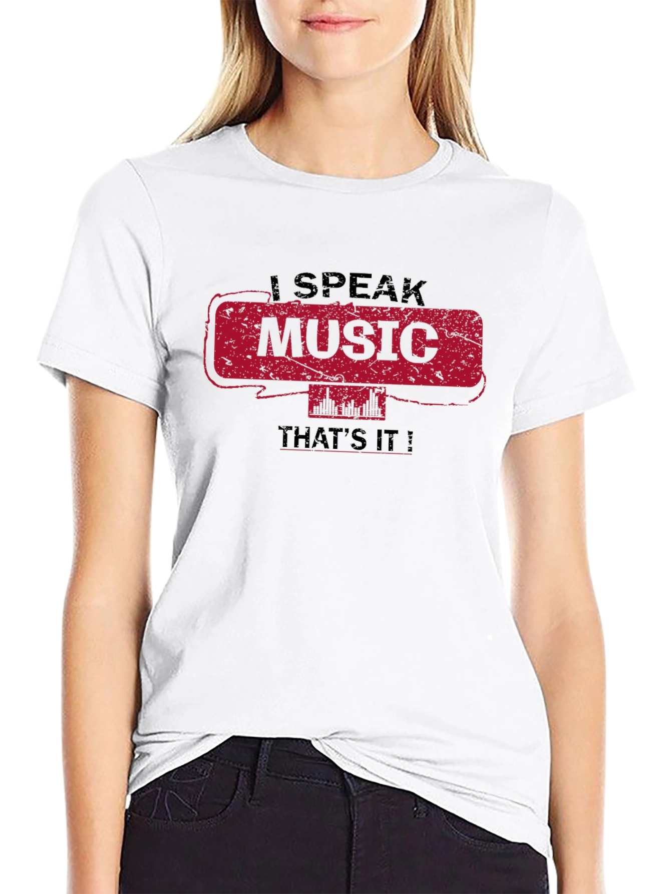 I Speak Music Black Graphic Tee