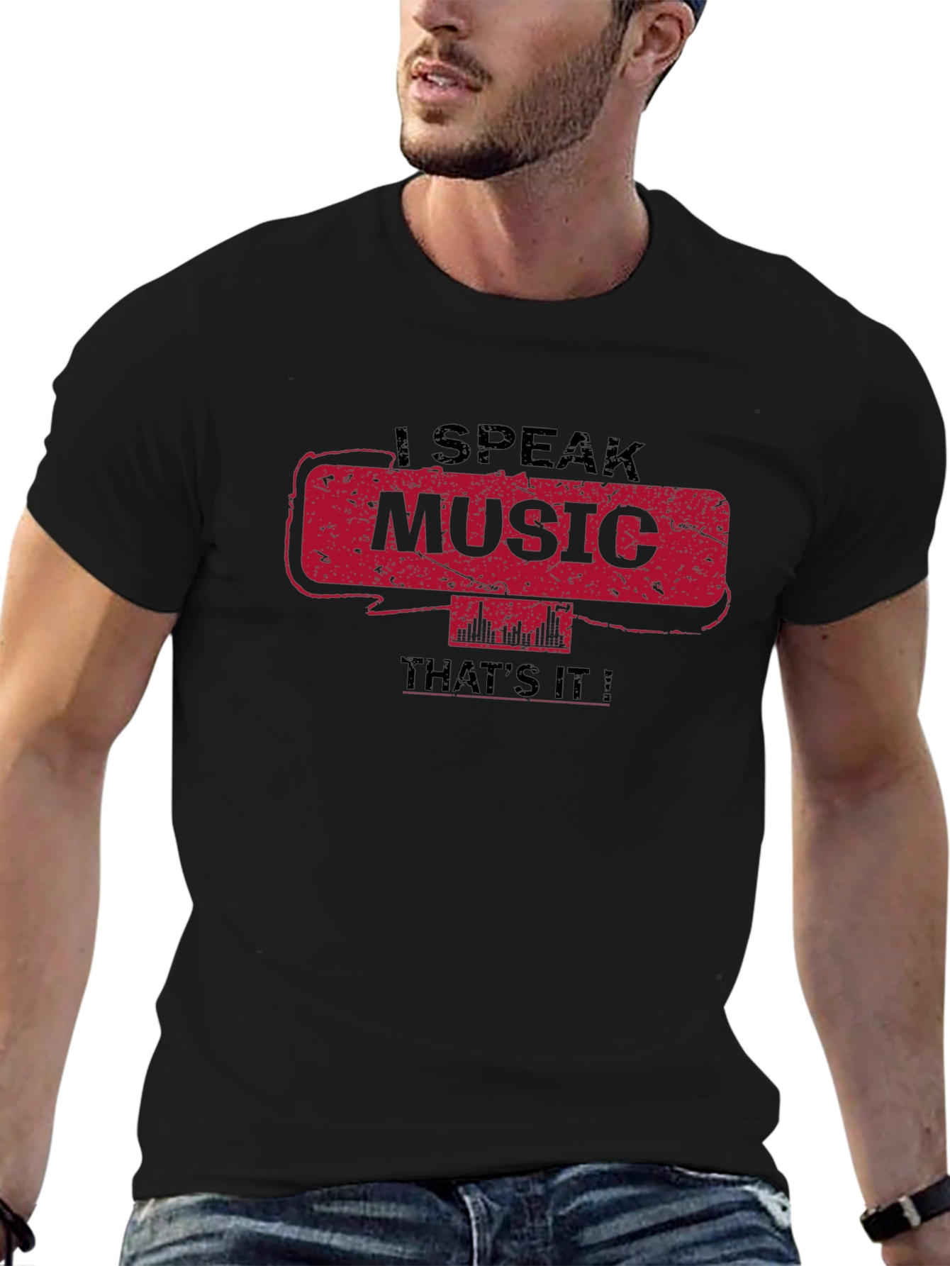 I Speak Music Black Graphic Tee
