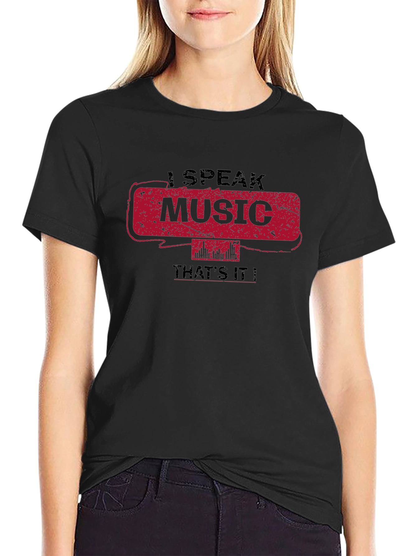 I Speak Music Black Graphic Tee