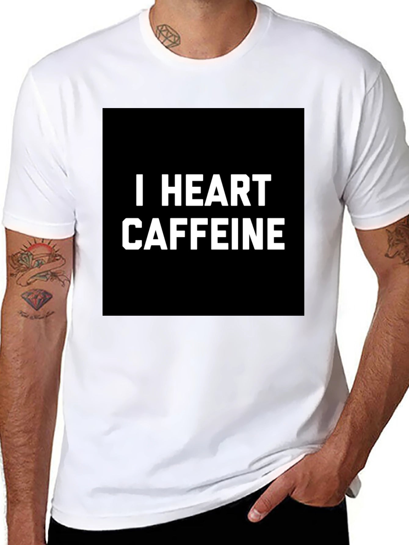 I Heart Caffeine Black T-Shirt