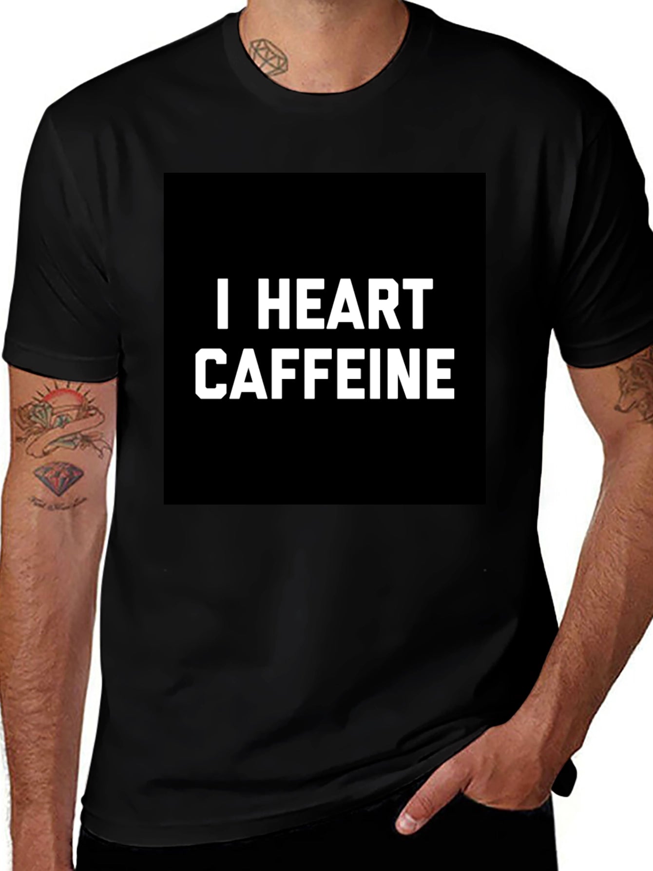 I Heart Caffeine Black T-Shirt