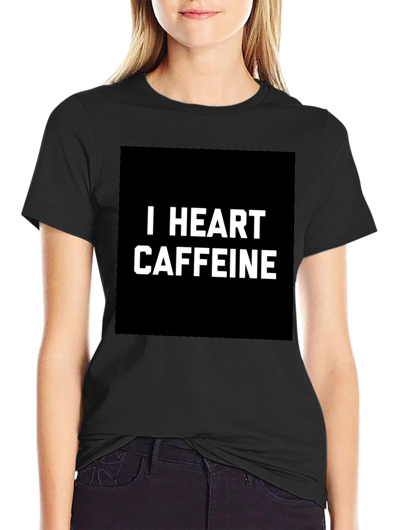 I Heart Caffeine Black T-Shirt