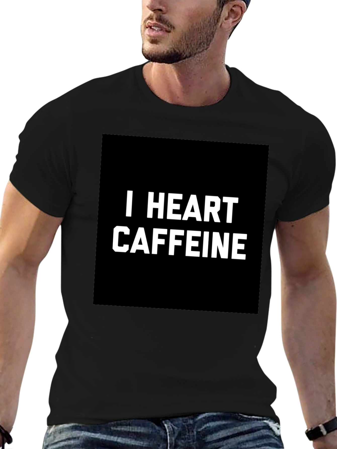 I Heart Caffeine Black T-Shirt