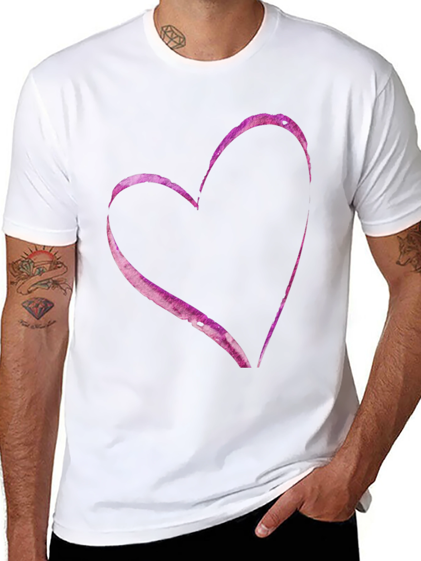 Heart Print Casual T-Shirt