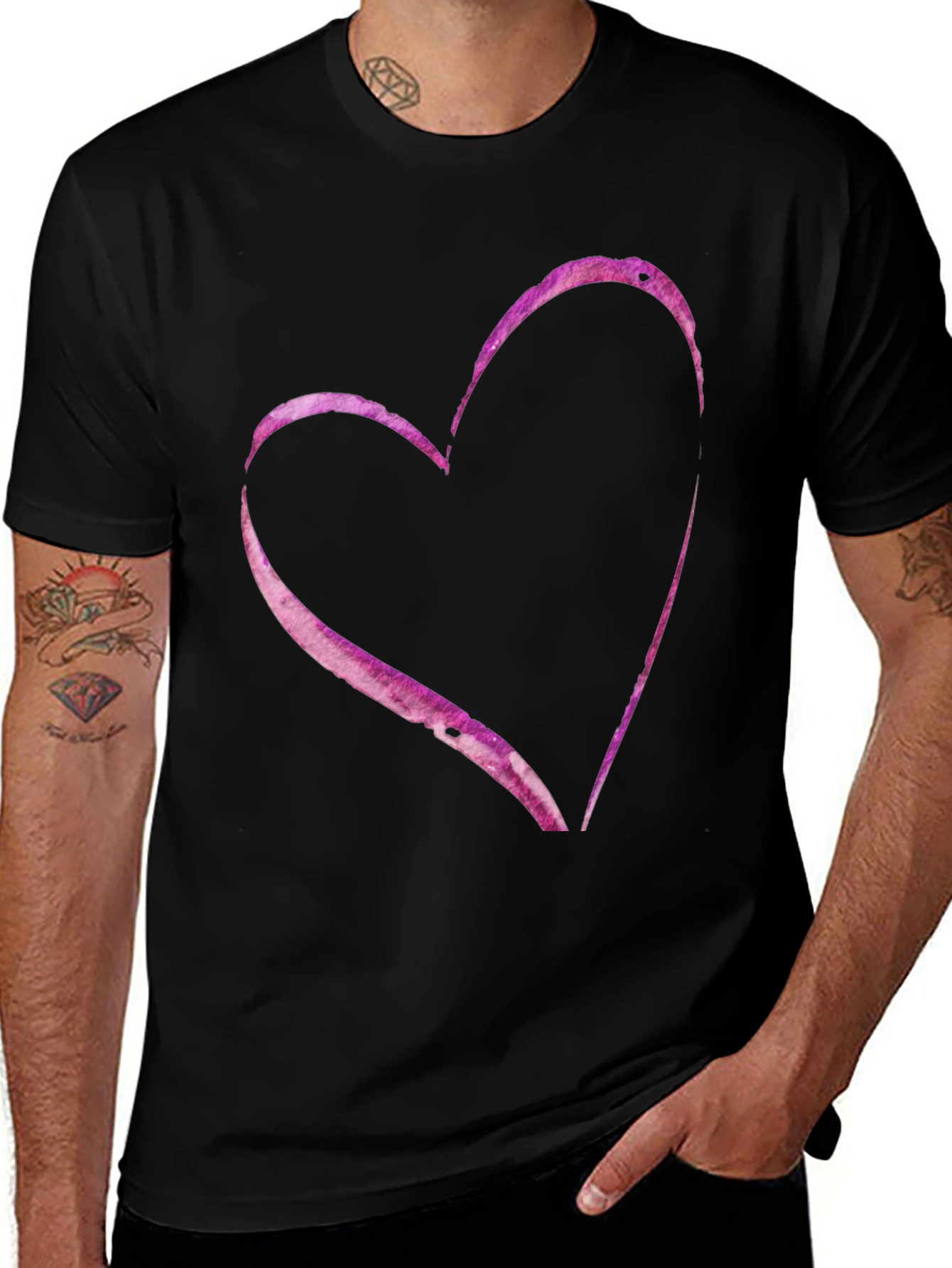 Heart Print Casual T-Shirt