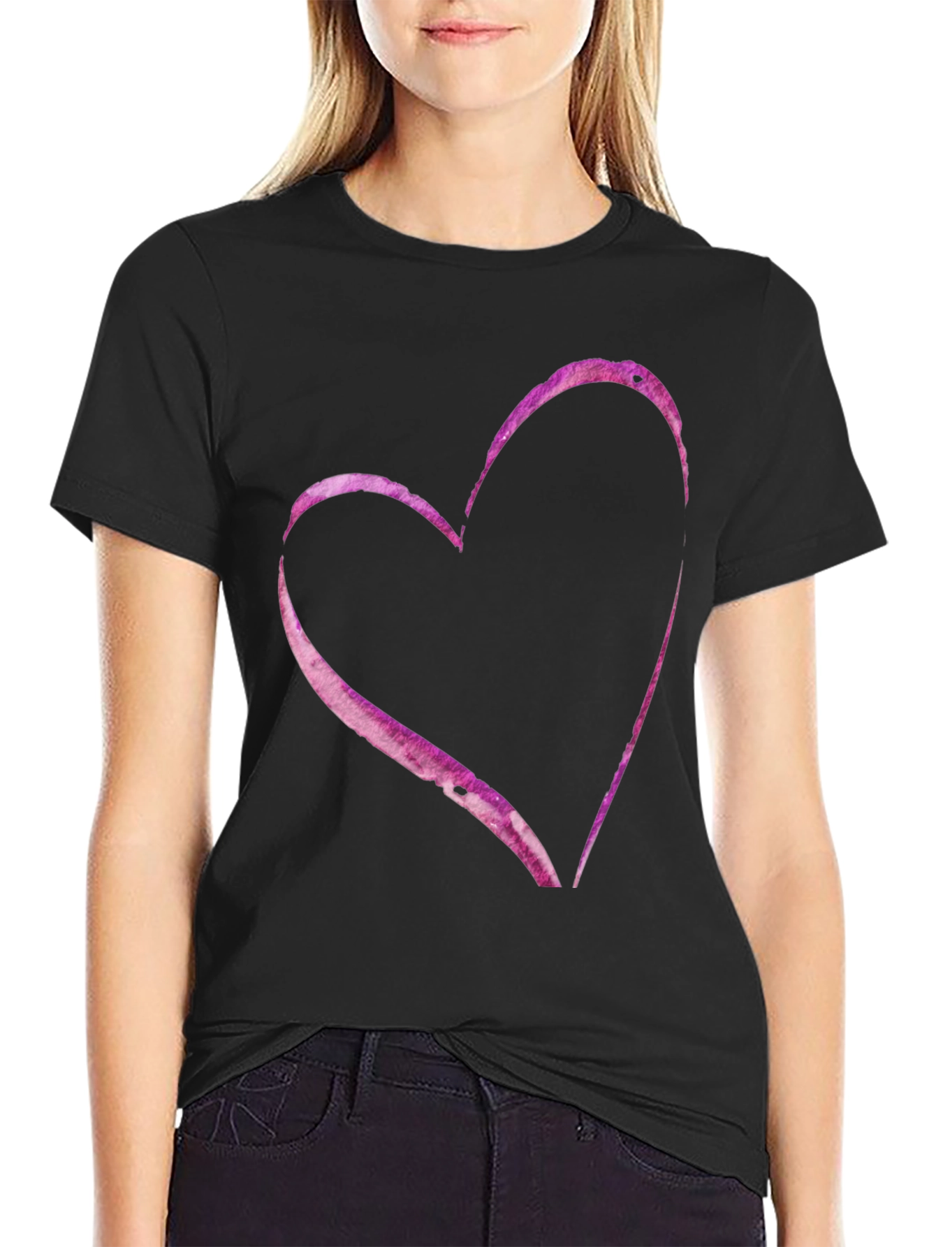 Heart Print Casual T-Shirt