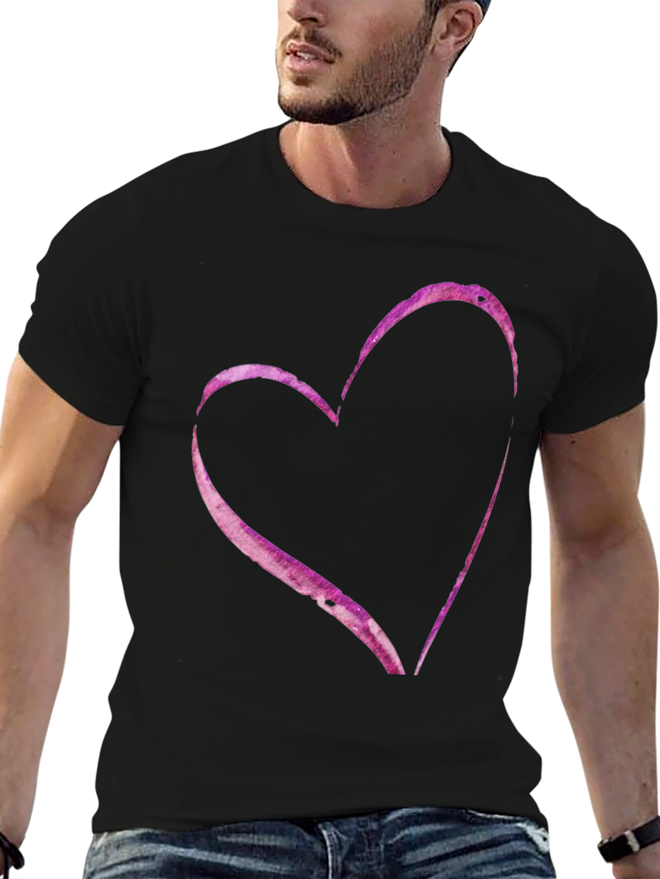 Heart Print Casual T-Shirt