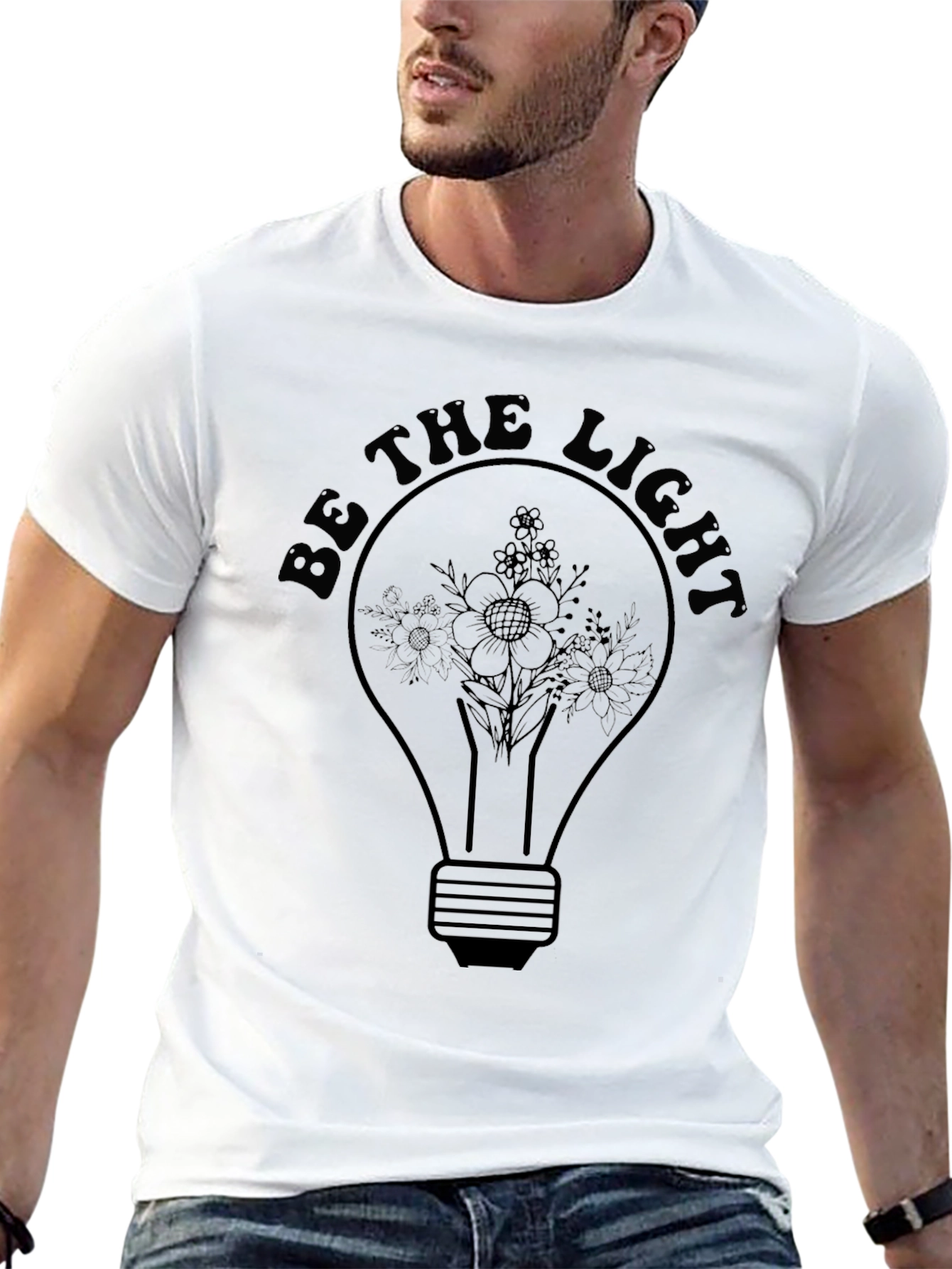 Be The Light Floral Bulb T-Shirt