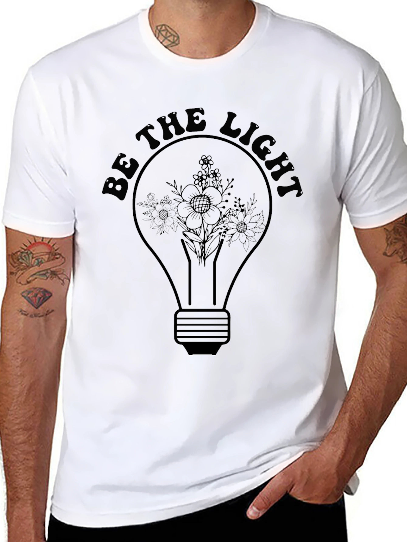 Be The Light Floral Bulb T-Shirt