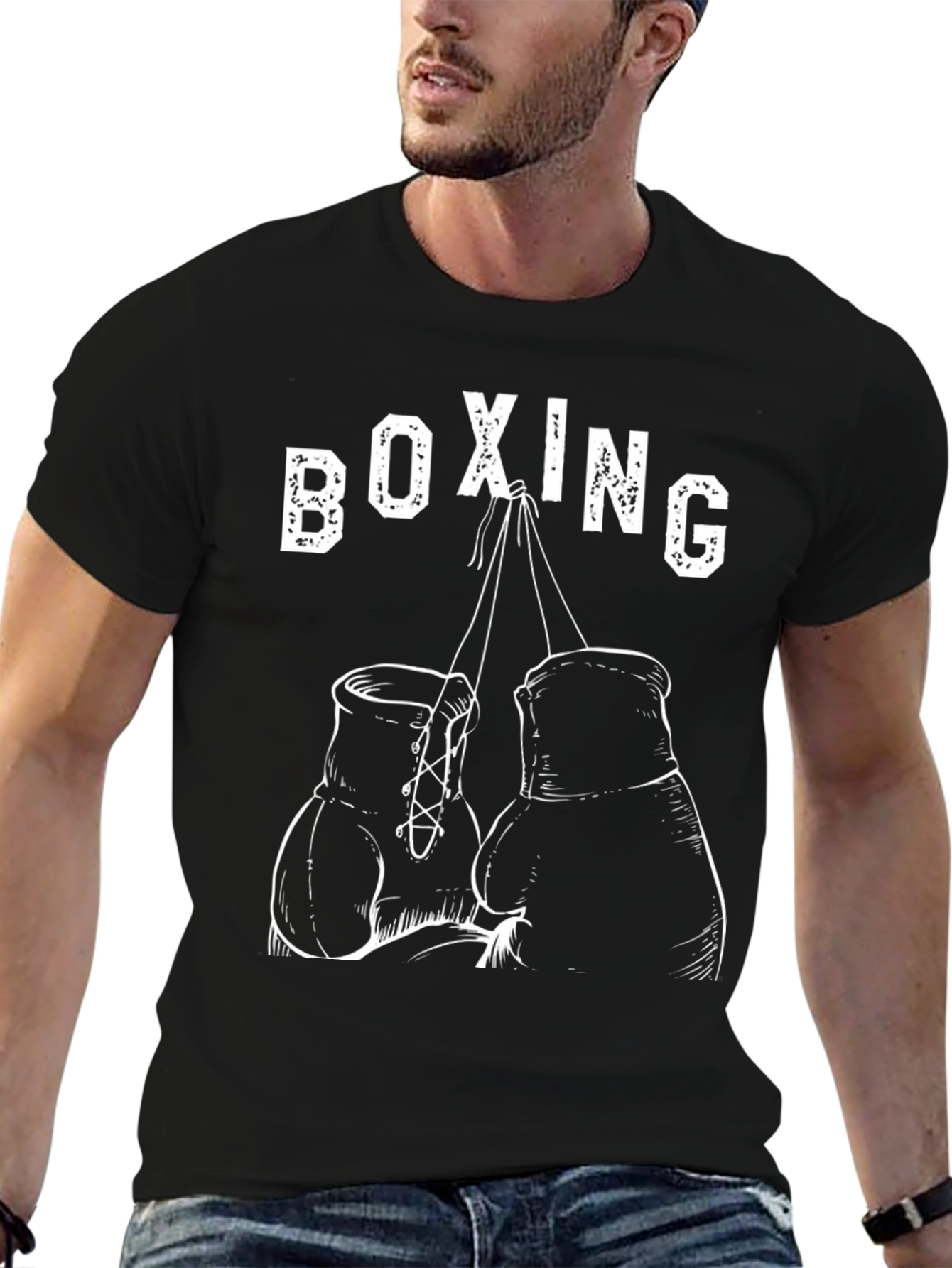 Boxing Gloves Graphic T-Shirt - Black