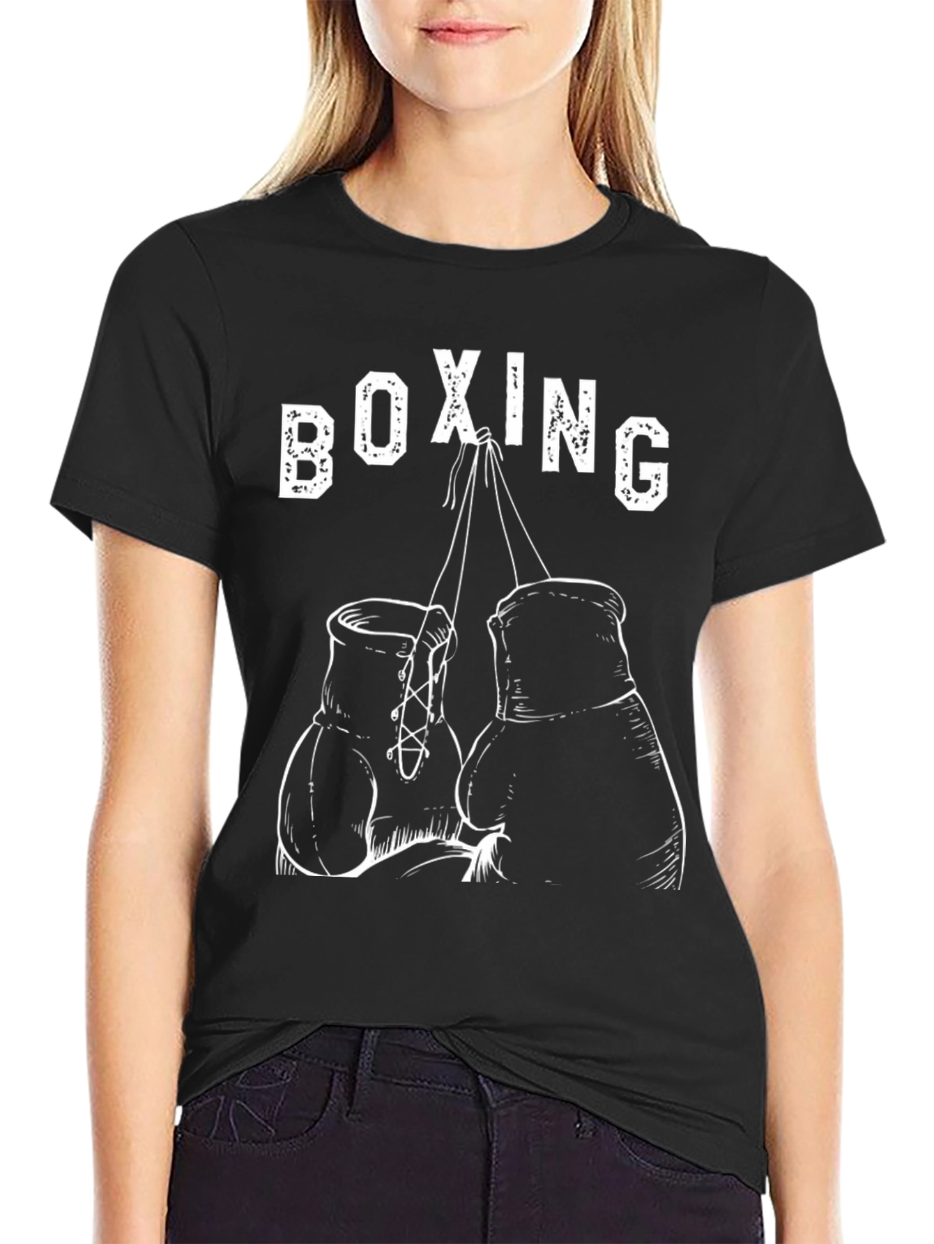 Boxing Gloves Graphic T-Shirt - Black