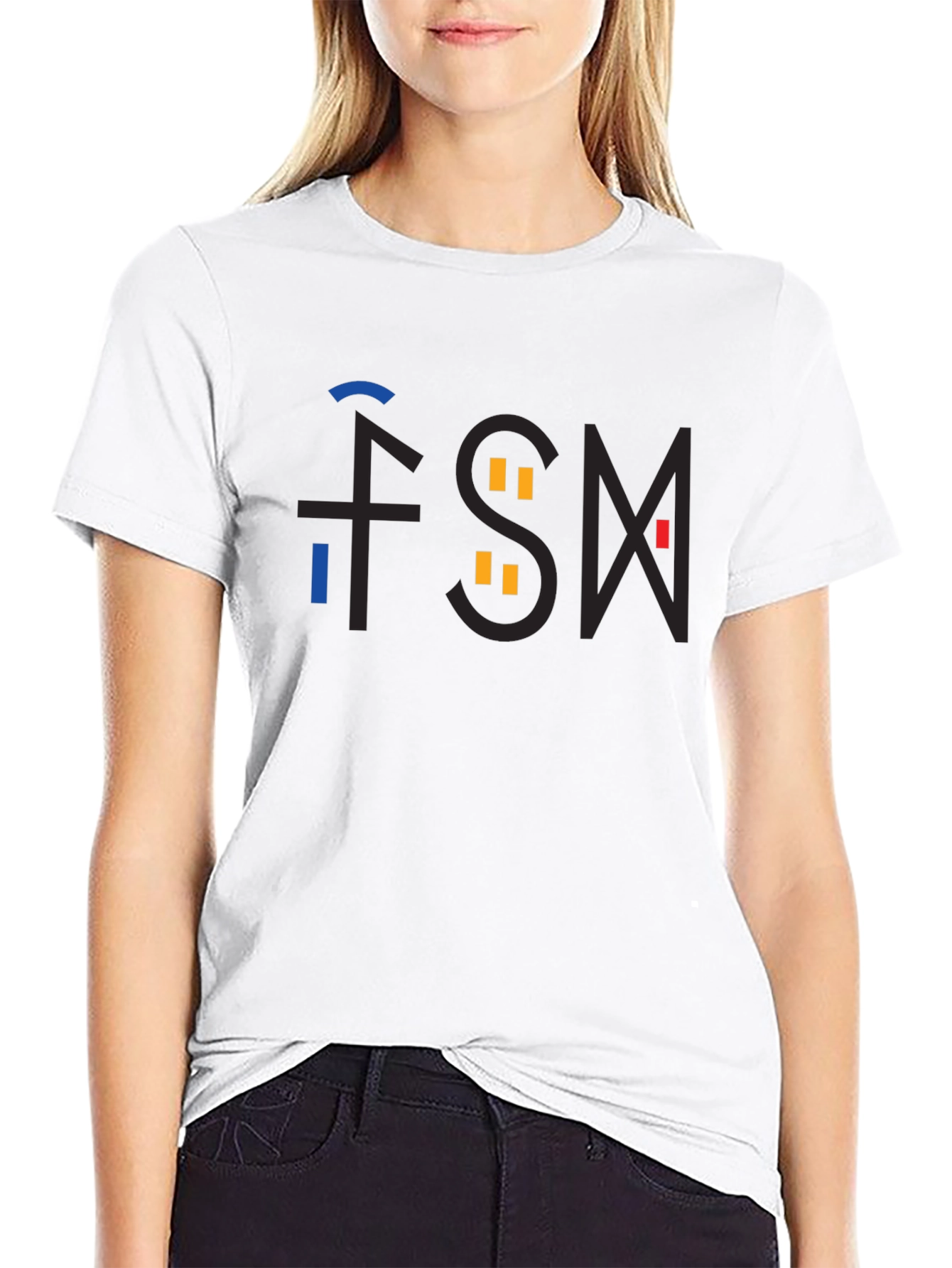 Abstract FSM Graphic Black T-Shirt