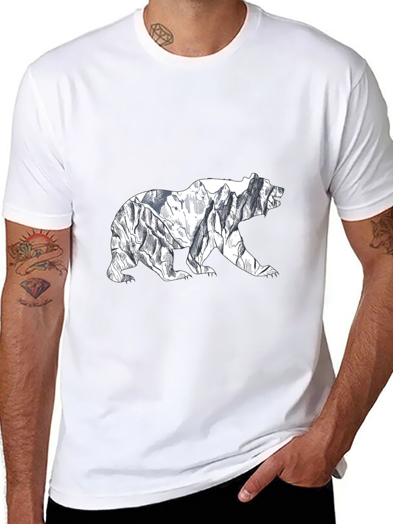Mountain Bear Graphic Tee - Black