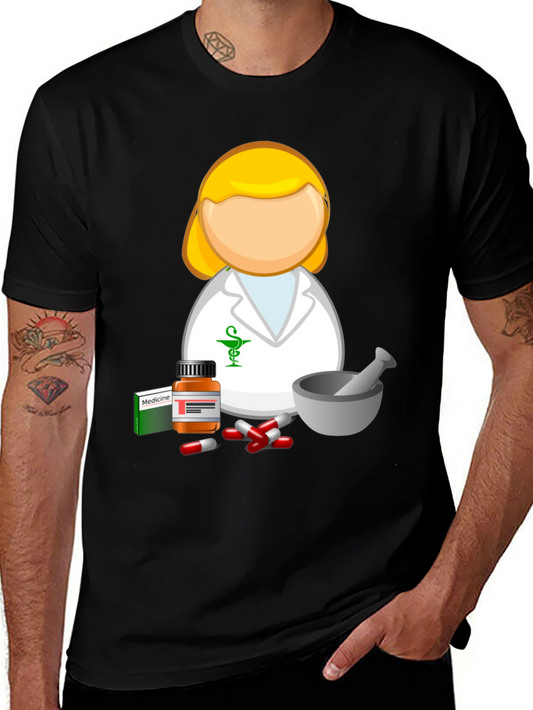 Pharmacist Graphic Tee - Pill Mortar & Pestle Design