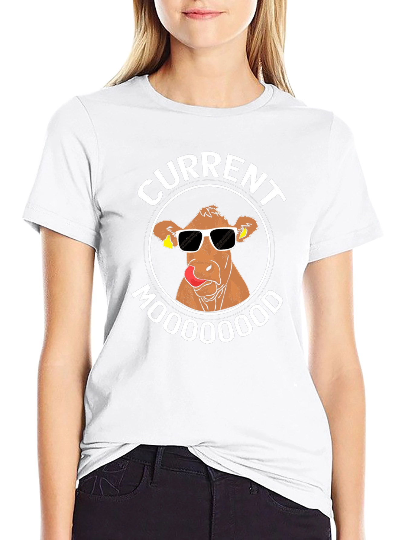 Current Mooood T-Shirt - Funny Cow Design