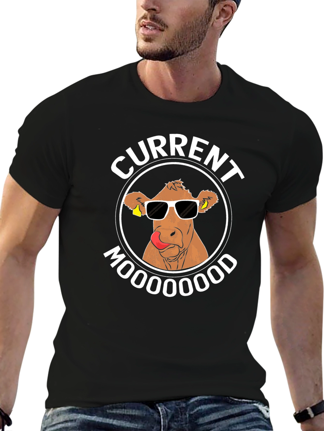 Current Mooood T-Shirt - Funny Cow Design