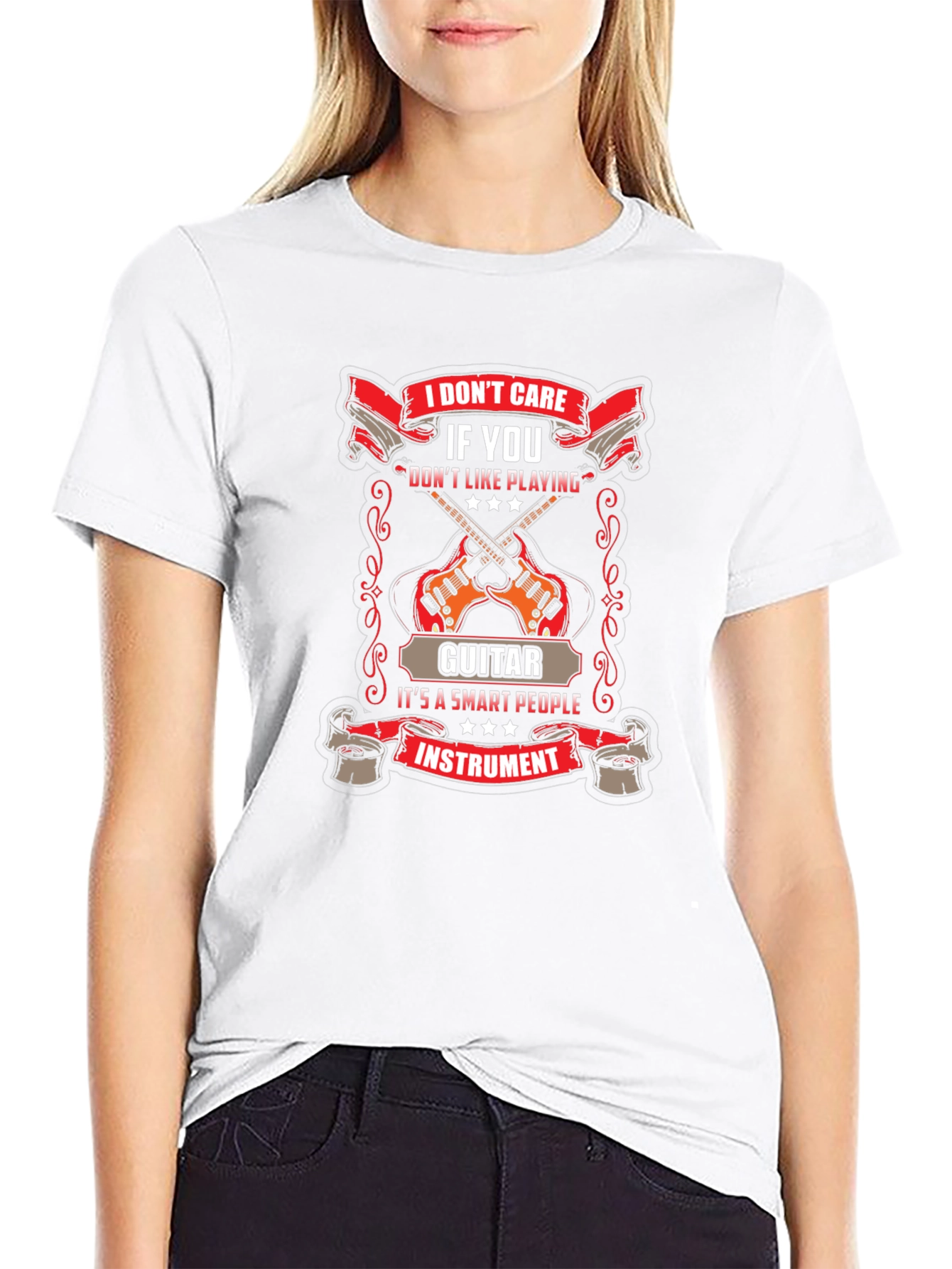 I Dont Care Guitar Player T-Shirt