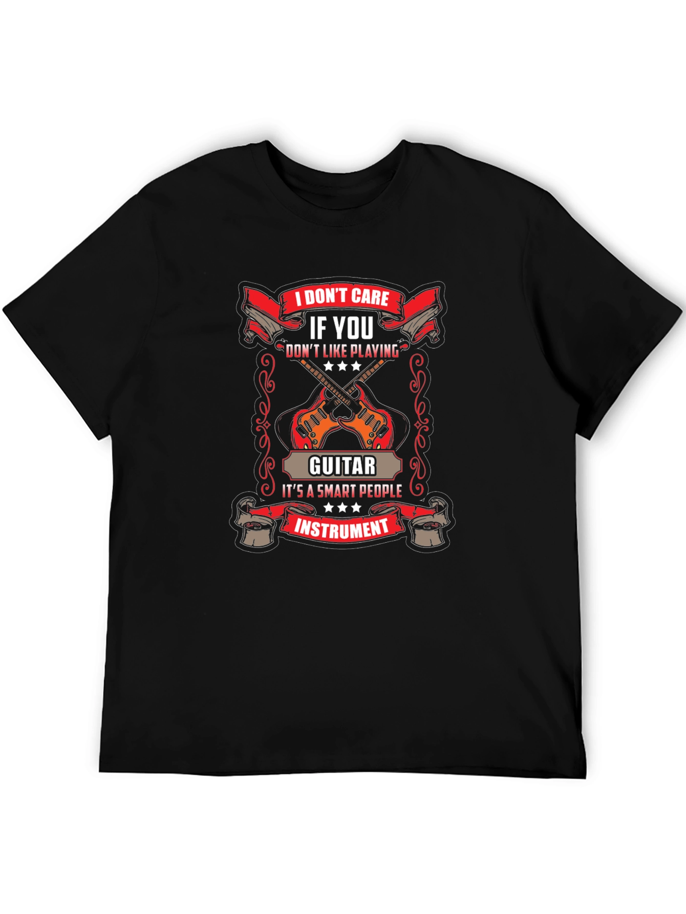 I Dont Care Guitar Player T-Shirt