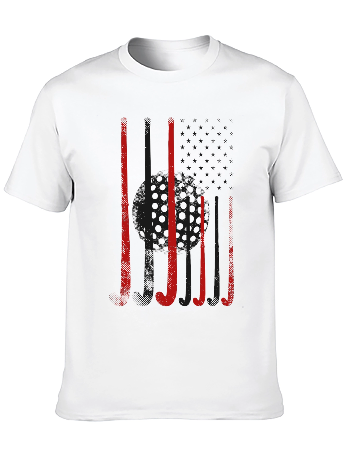 Hockey Sticks Graphic Tee - Black Cotton T-Shirt