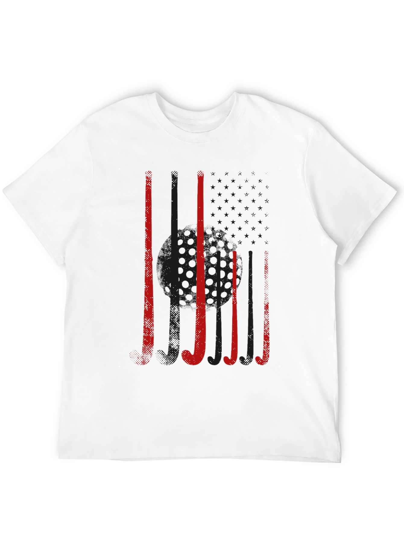 Hockey Sticks Graphic Tee - Black Cotton T-Shirt