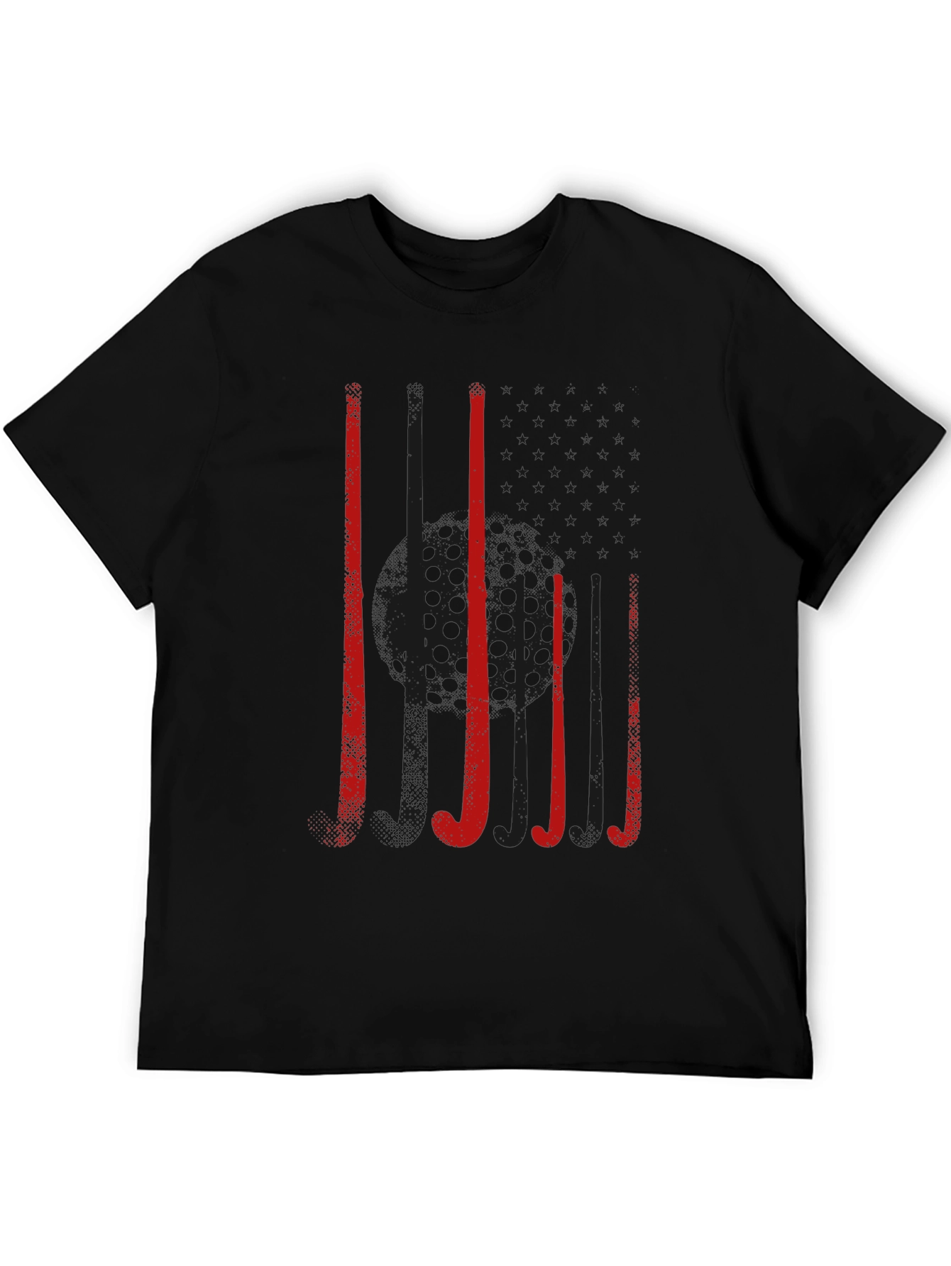 Hockey Sticks Graphic Tee - Black Cotton T-Shirt