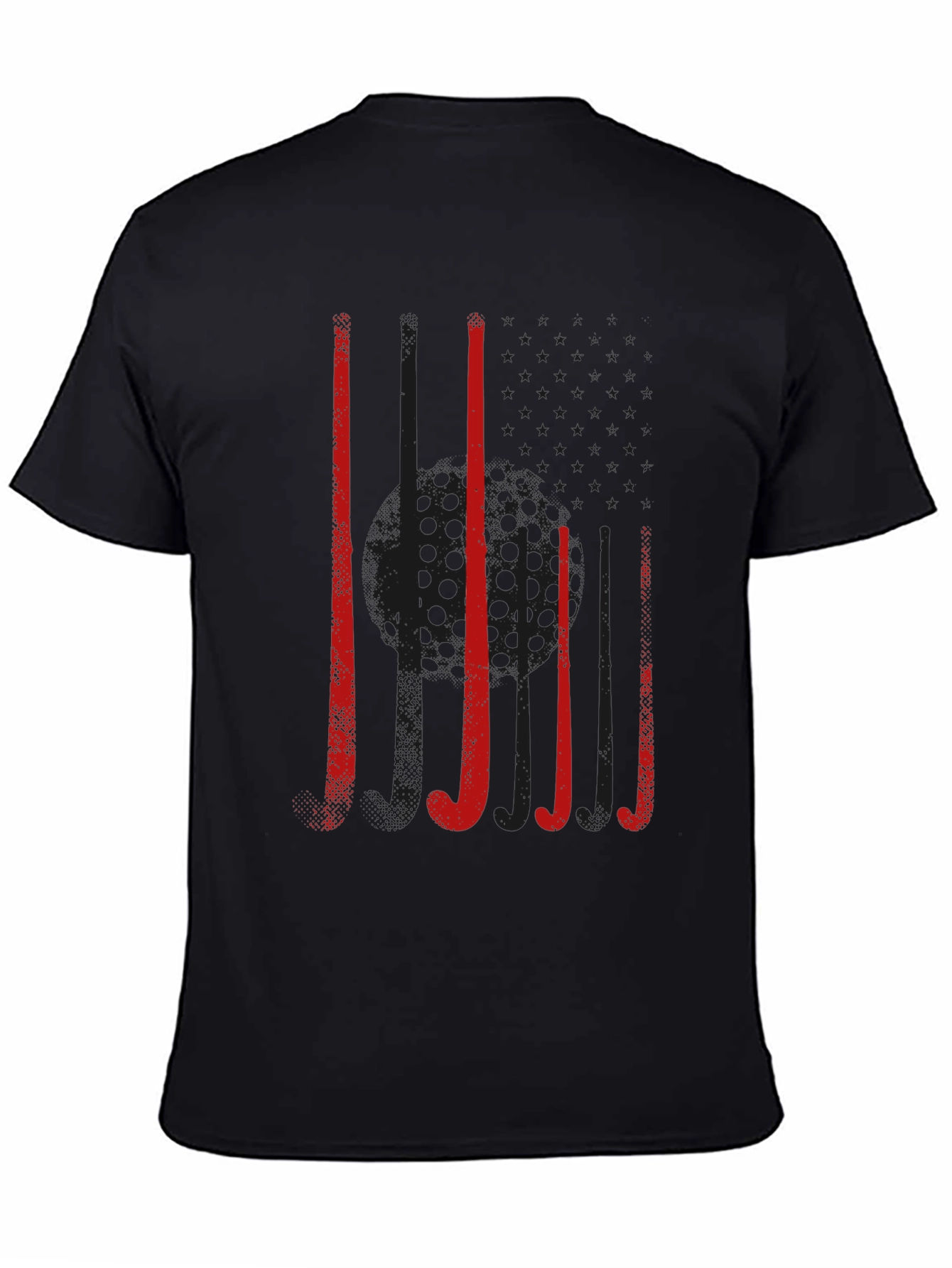 Hockey Sticks Graphic Tee - Black Cotton T-Shirt