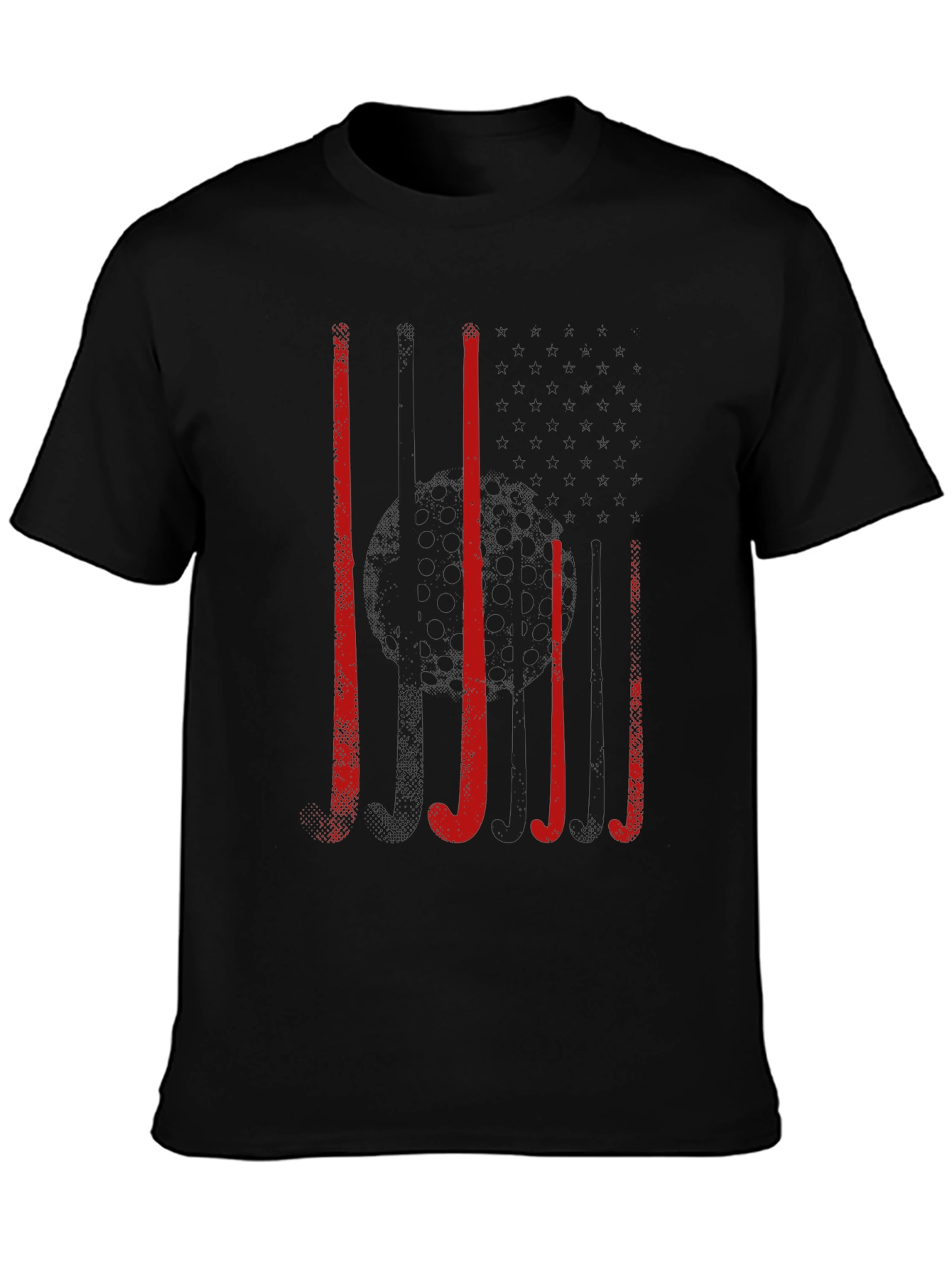 Hockey Sticks Graphic Tee - Black Cotton T-Shirt