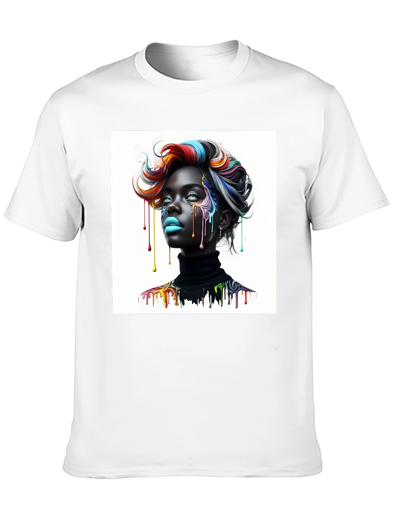 Artistic Woman Graphic Tee - Black