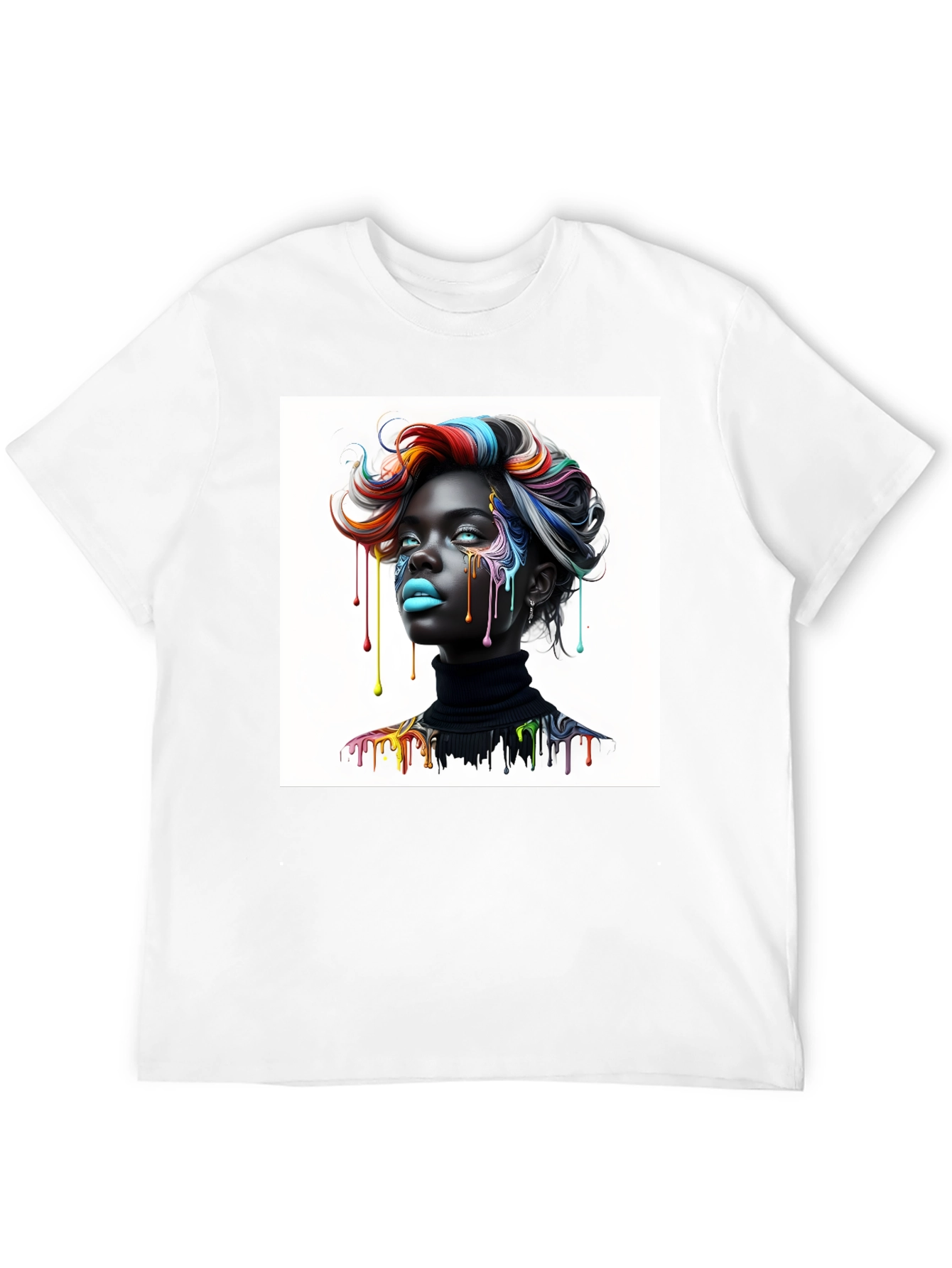 Artistic Woman Graphic Tee - Black