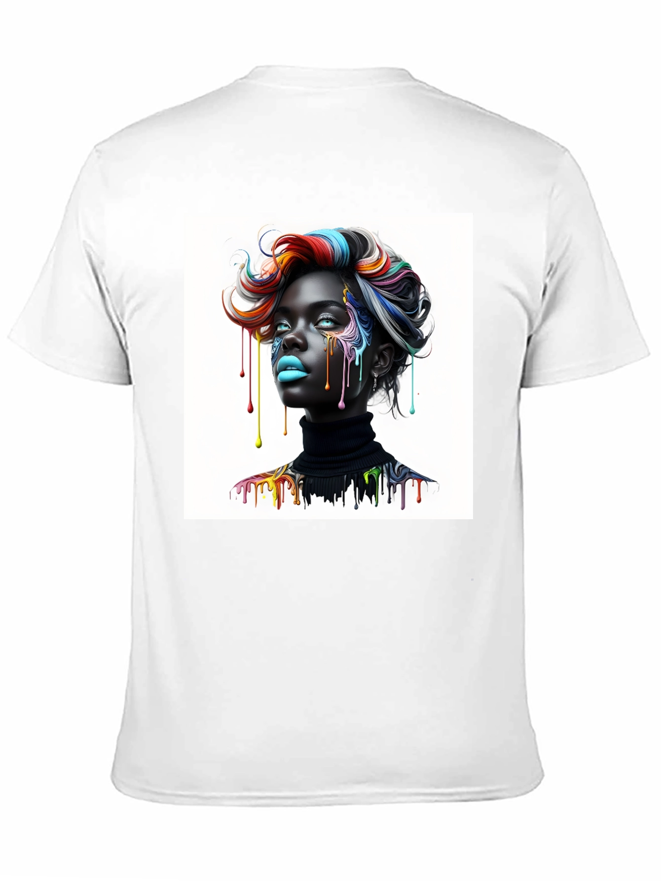 Artistic Woman Graphic Tee - Black