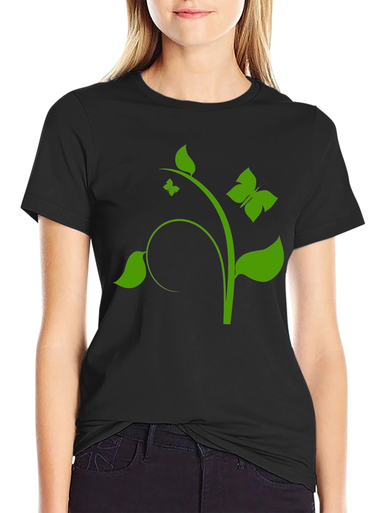Natures Touch Black T-Shirt