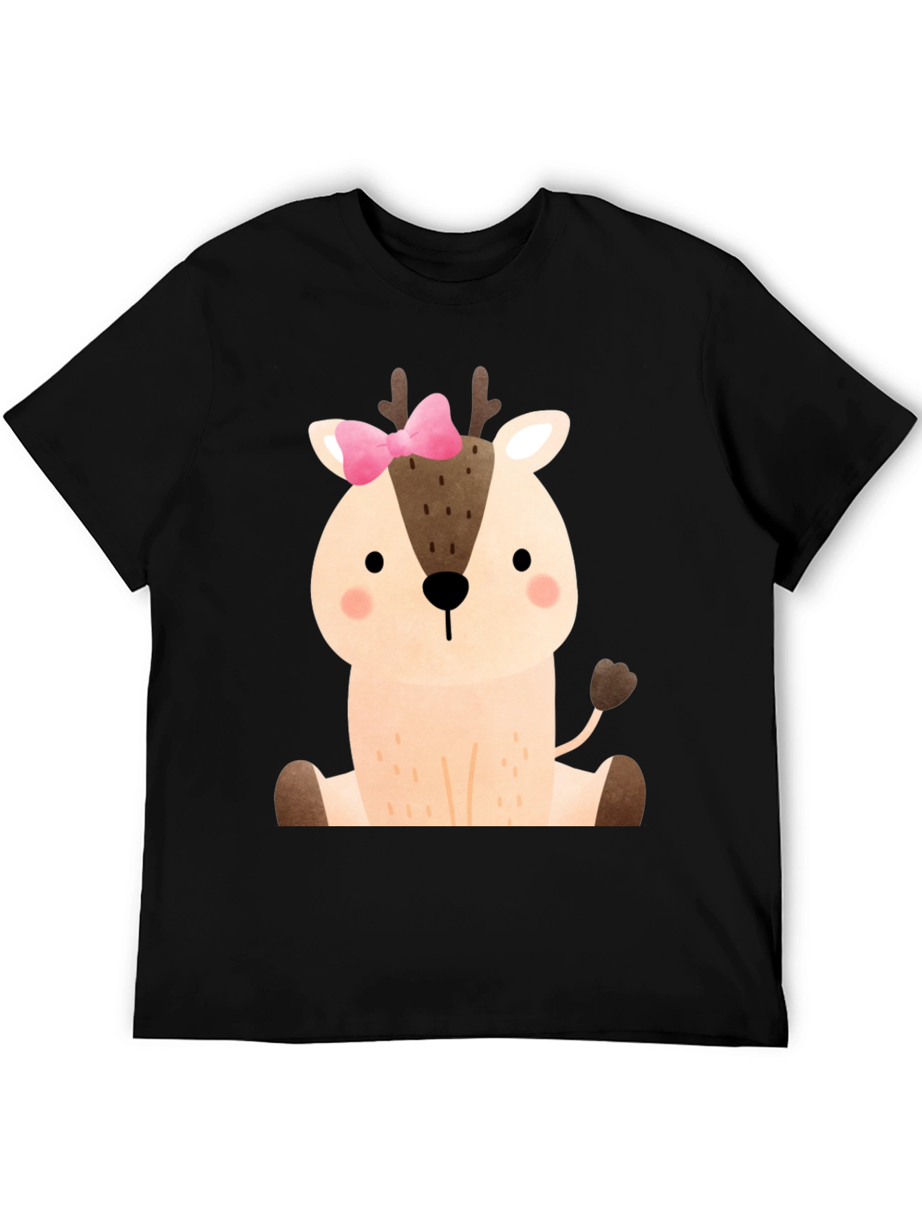 Cute Deer with Bow Graphic T-Shirt