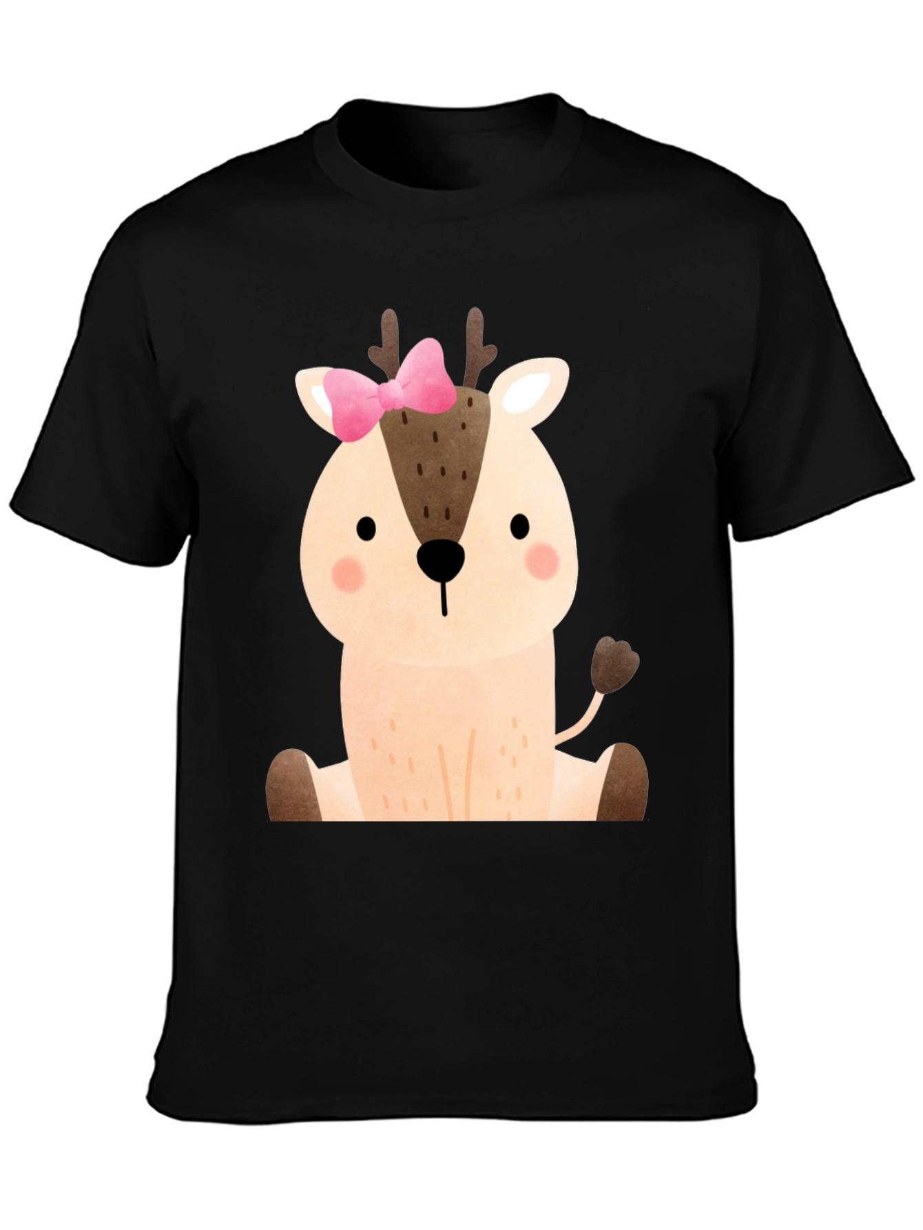 Cute Deer with Bow Graphic T-Shirt