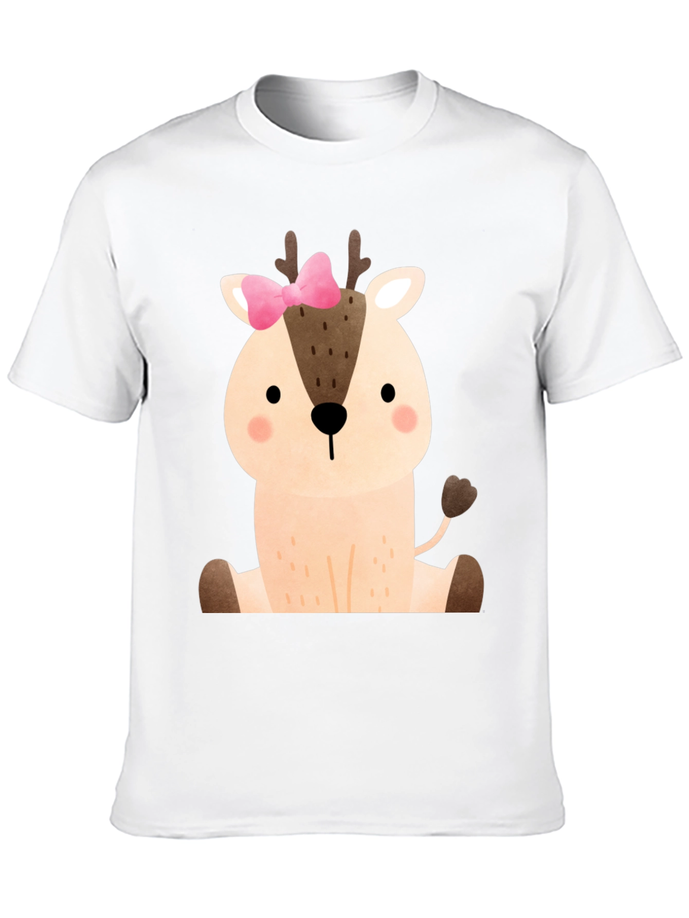 Cute Deer with Bow Graphic T-Shirt