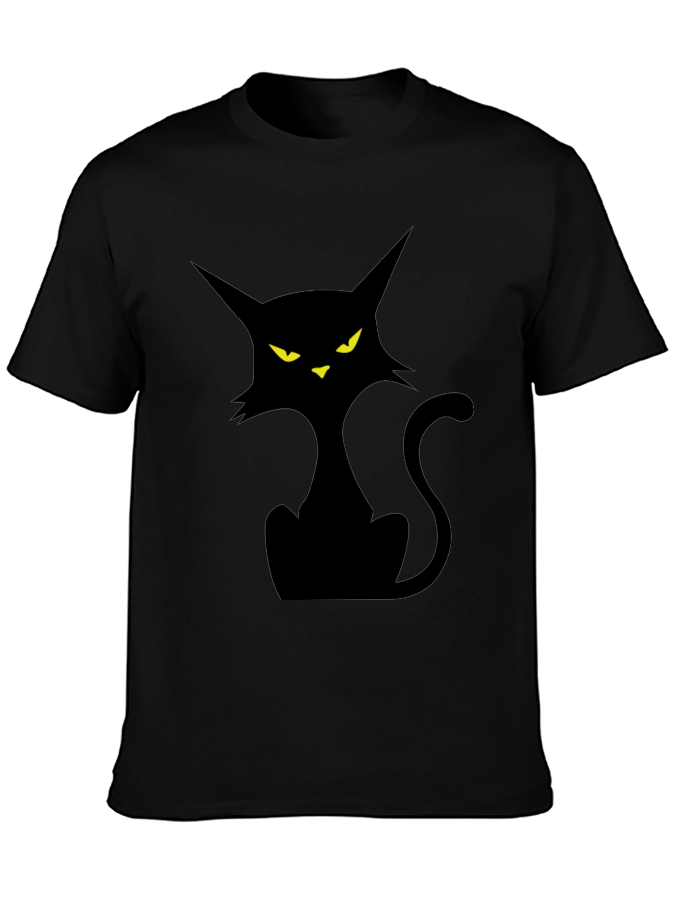 Black Cat Graphic Tee - Spooky Season Style