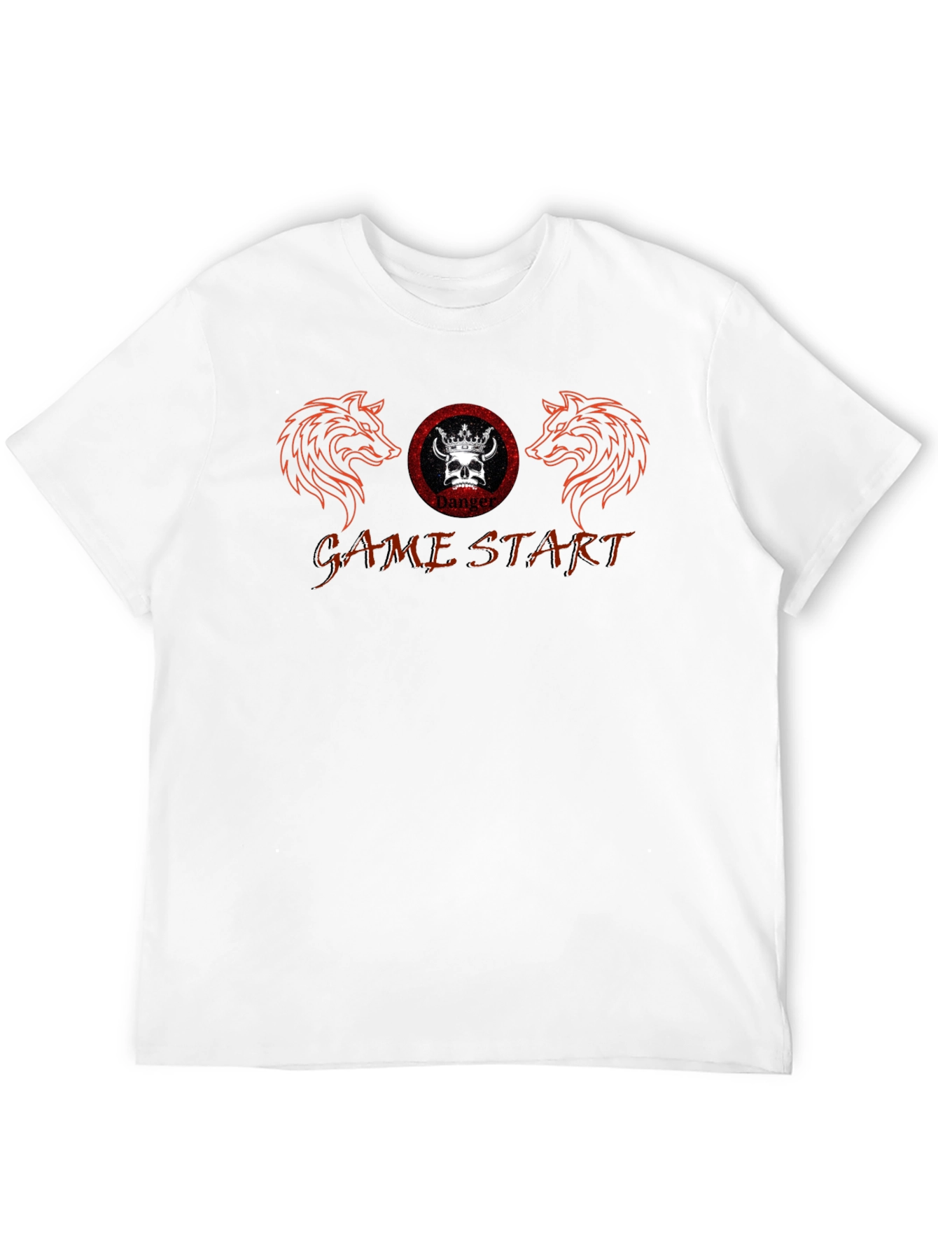 Game Start T-Shirt - Wolf Skull Graphic Tee