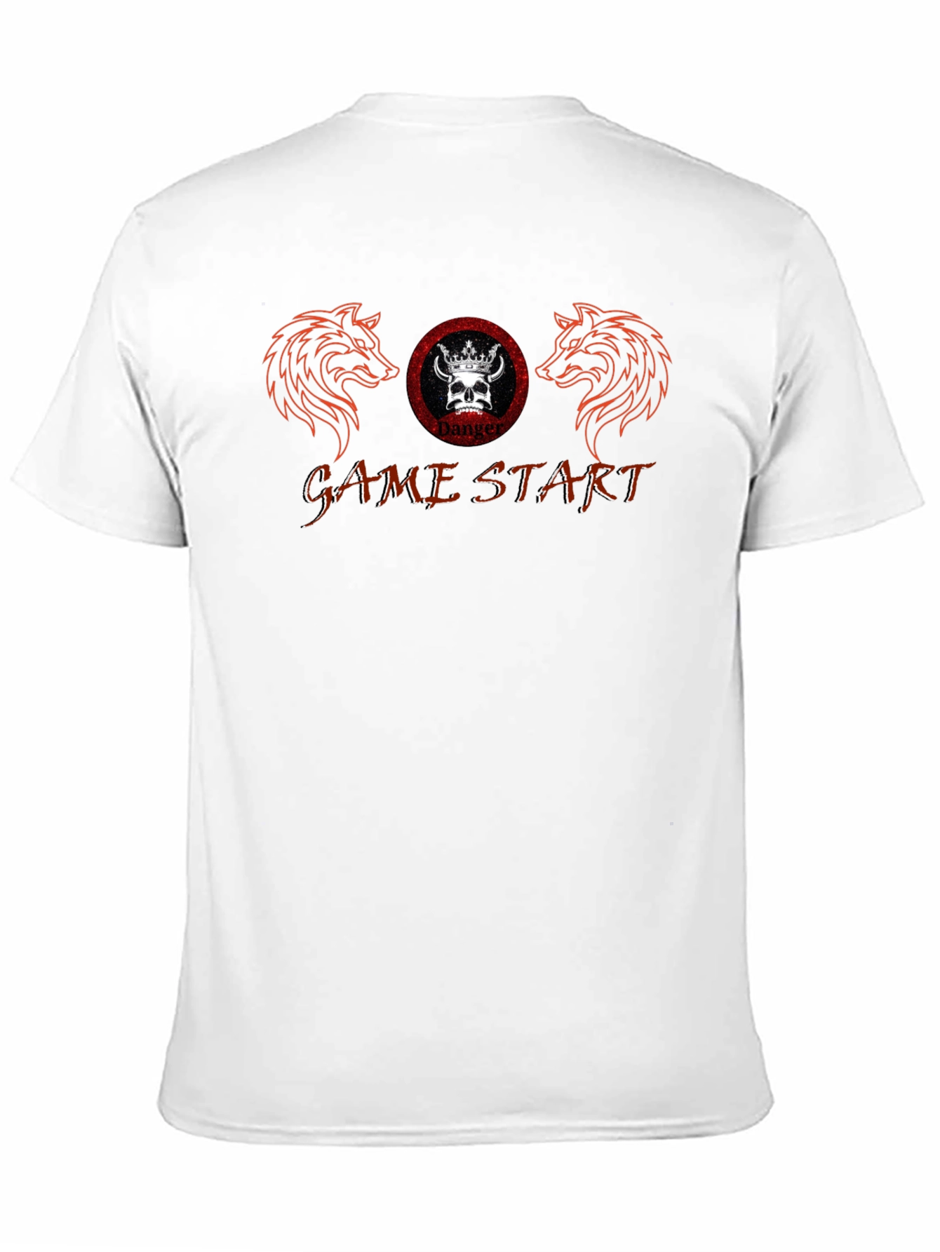 Game Start T-Shirt - Wolf Skull Graphic Tee